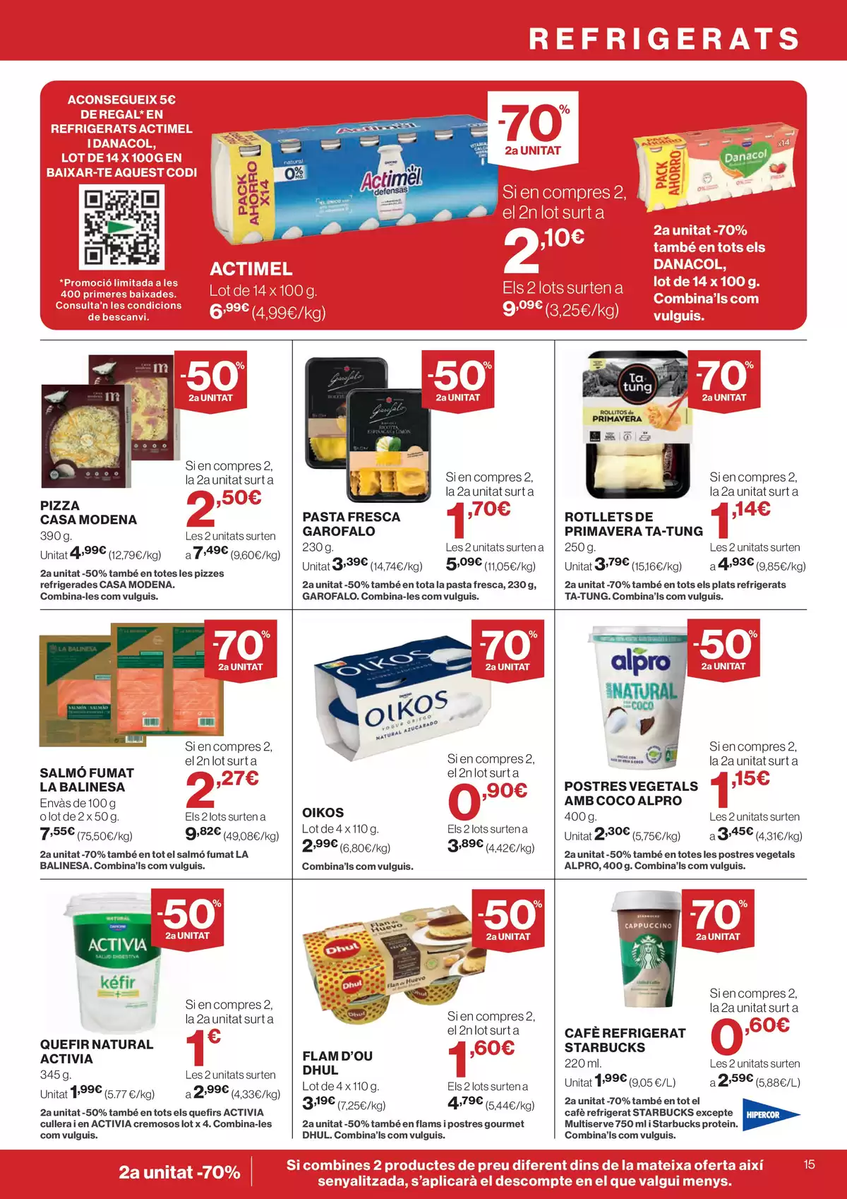 Ofertas de Hipercor España de 25 marzo a 8 abril 2026 -70% 2a Unitat En Milers De Productes