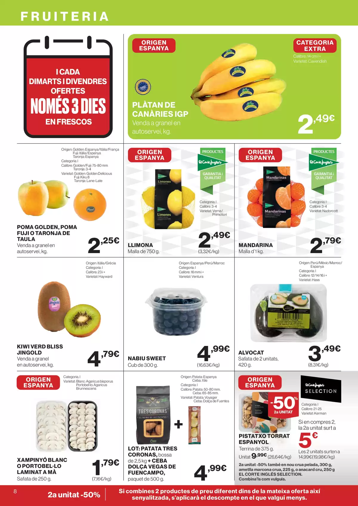 Ofertas de Hipercor España de 25 marzo a 8 abril 2026 -70% 2a Unitat En Milers De Productes