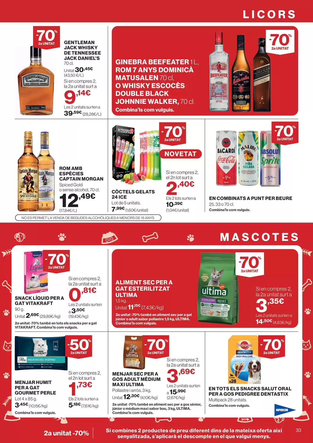 Ofertas de Hipercor España de 25 marzo a 8 abril 2026 -70% 2a Unitat En Milers De Productes