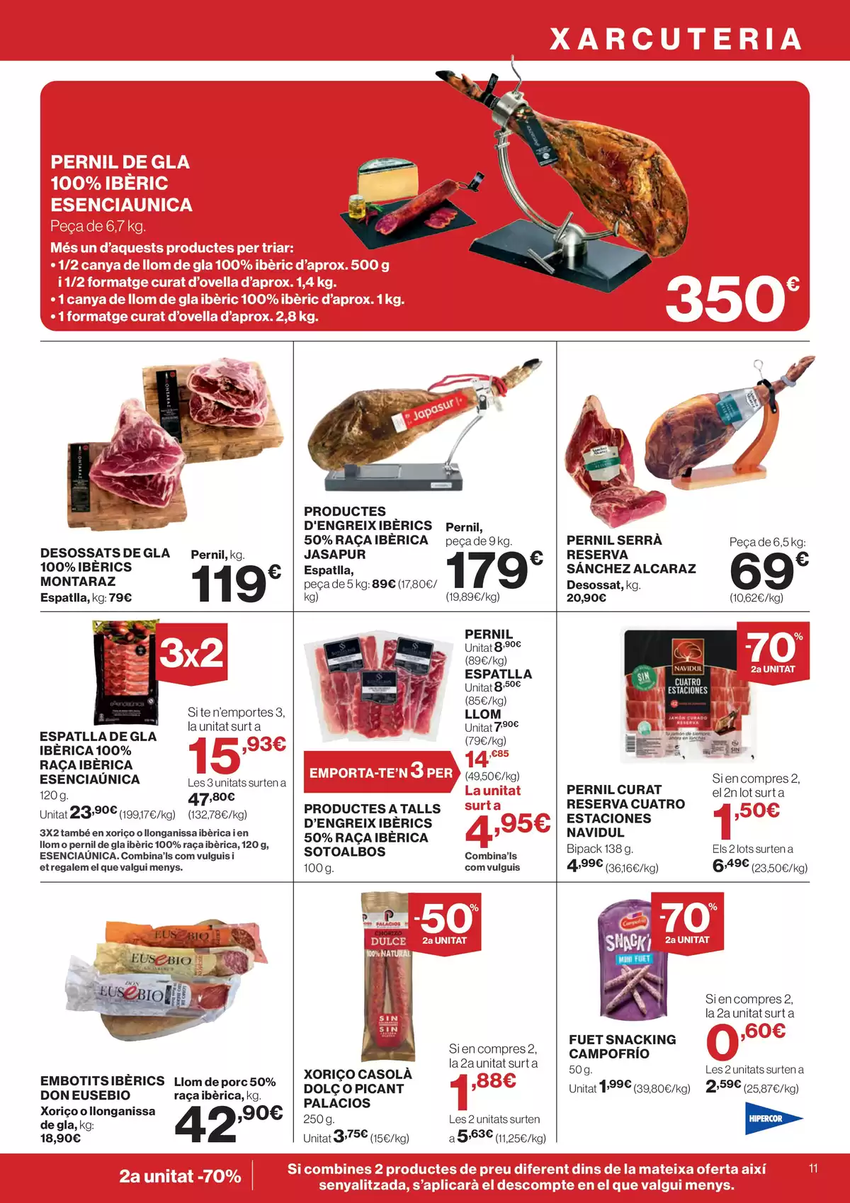 Ofertas de Hipercor España de 25 marzo a 8 abril 2026 -70% 2a Unitat En Milers De Productes