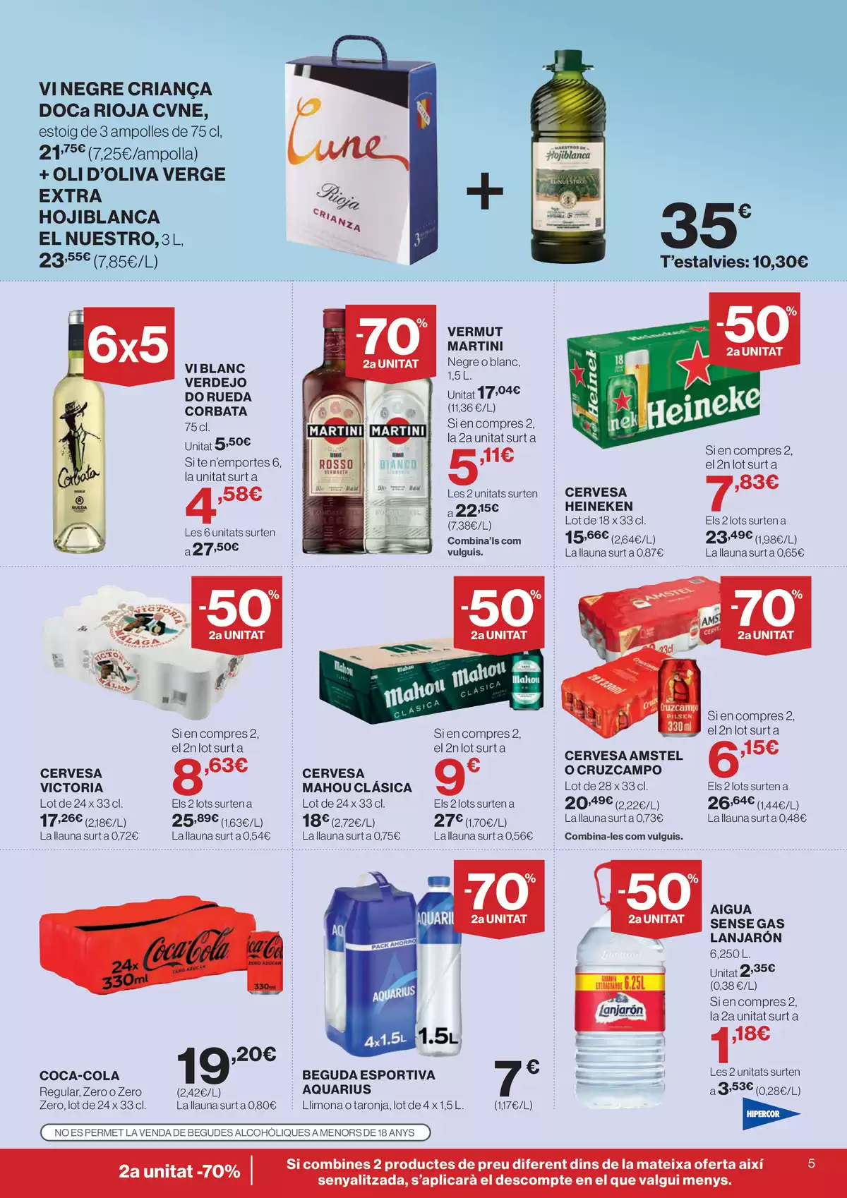 Ofertas de Hipercor España de 25 marzo a 8 abril 2026 -70% 2a Unitat En Milers De Productes