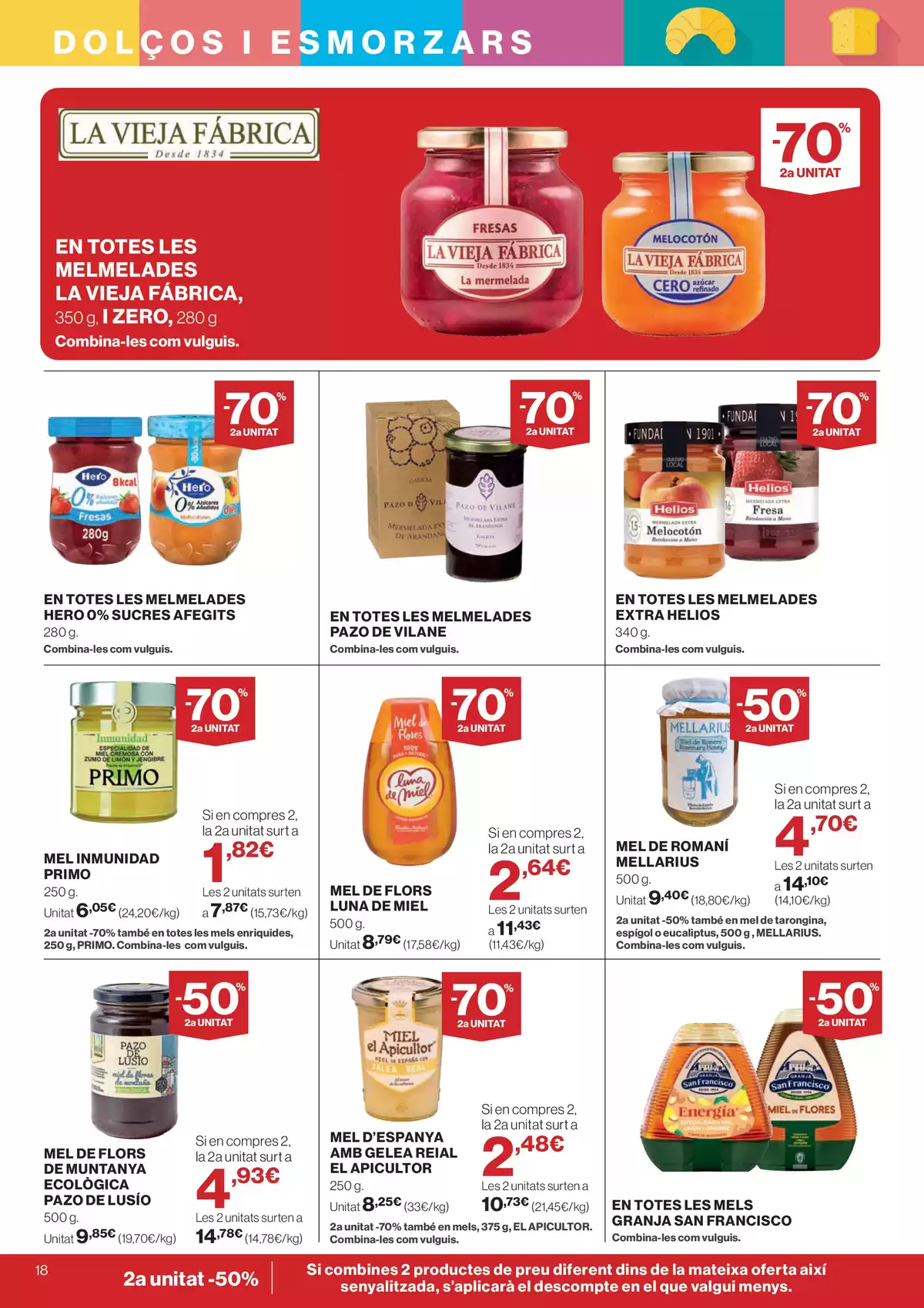 Ofertas de Hipercor España de 25 marzo a 8 abril 2026 -70% 2a Unitat En Milers De Productes