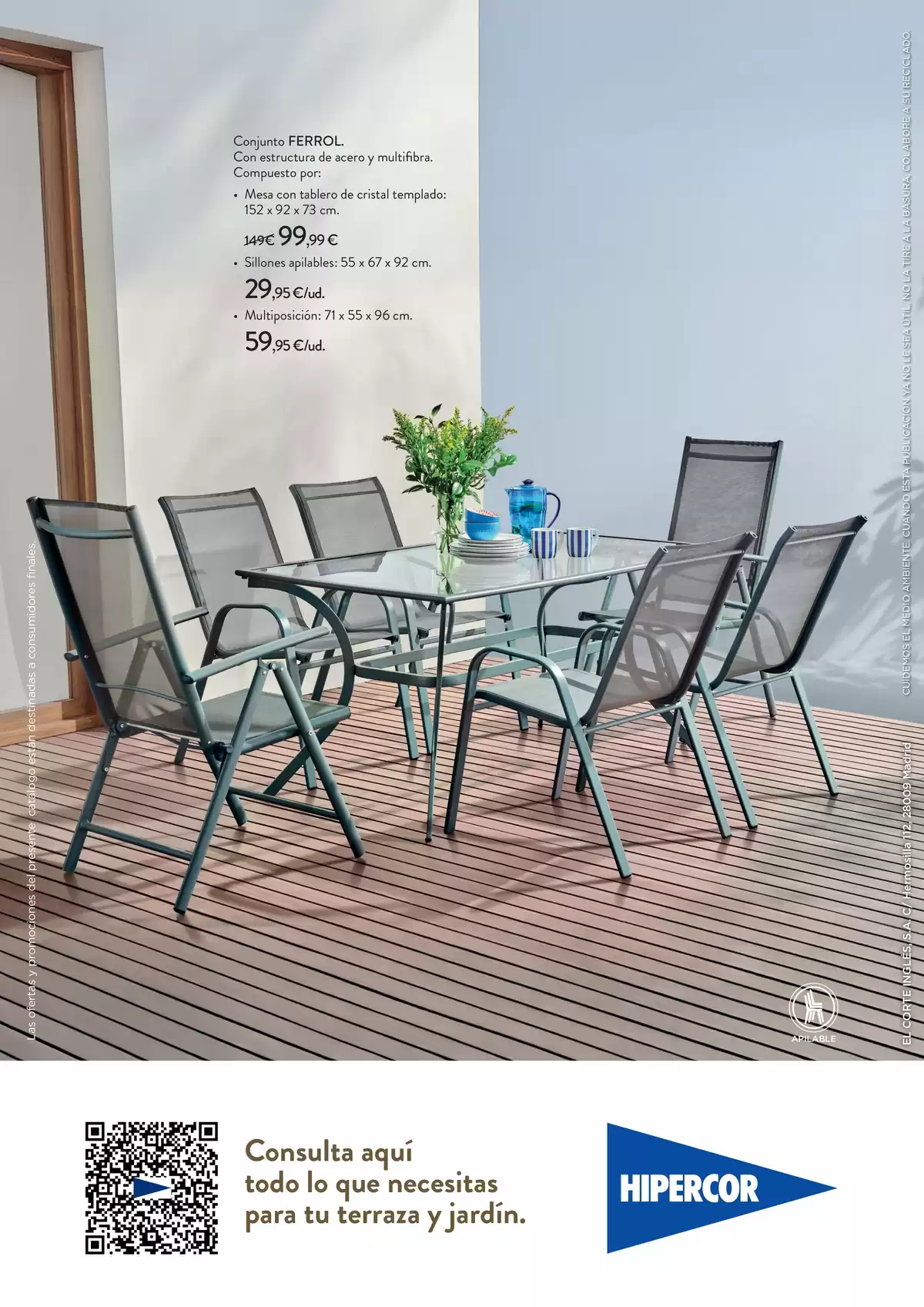 Ofertas de Hipercor España de 16 marzo a 3 mayo 2026 Terraza y jardín