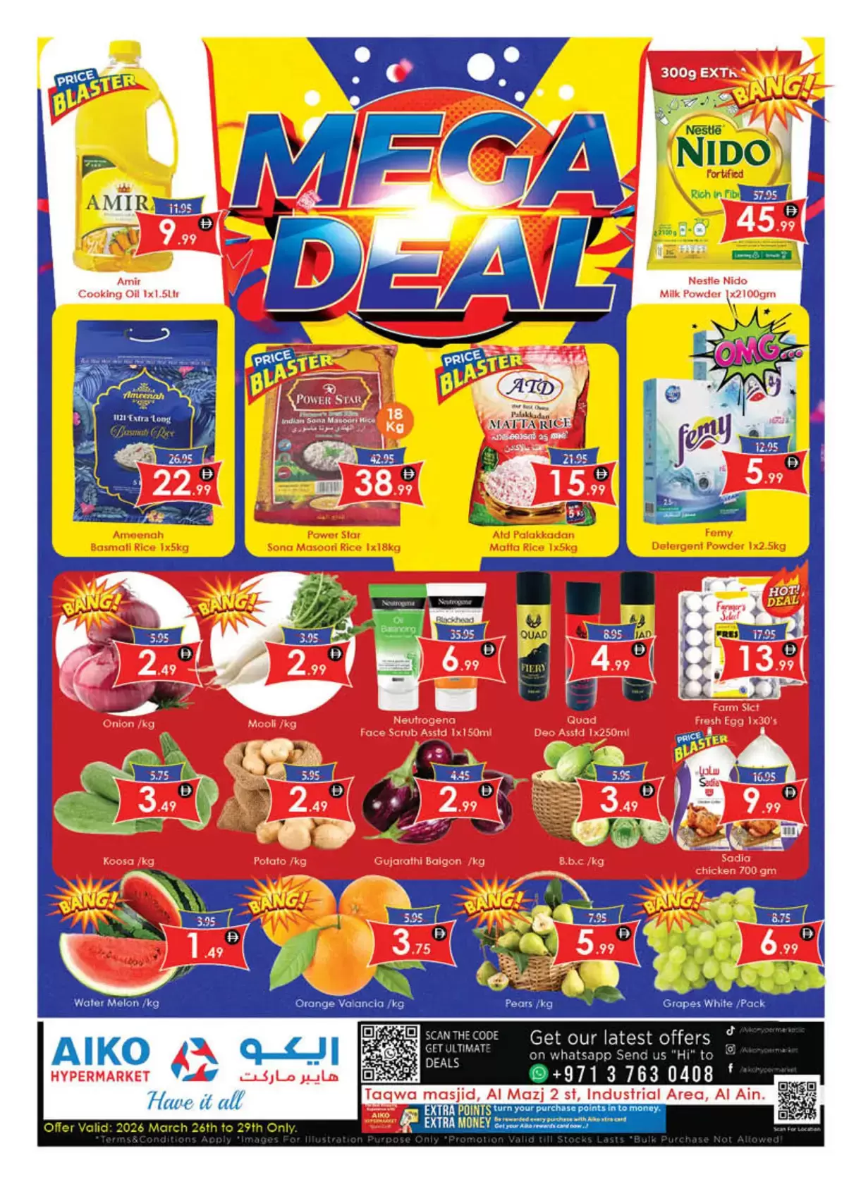 AIKO Hypermarket UAE offers from 26 to 29 March 2026 Mega Deals - Page 1