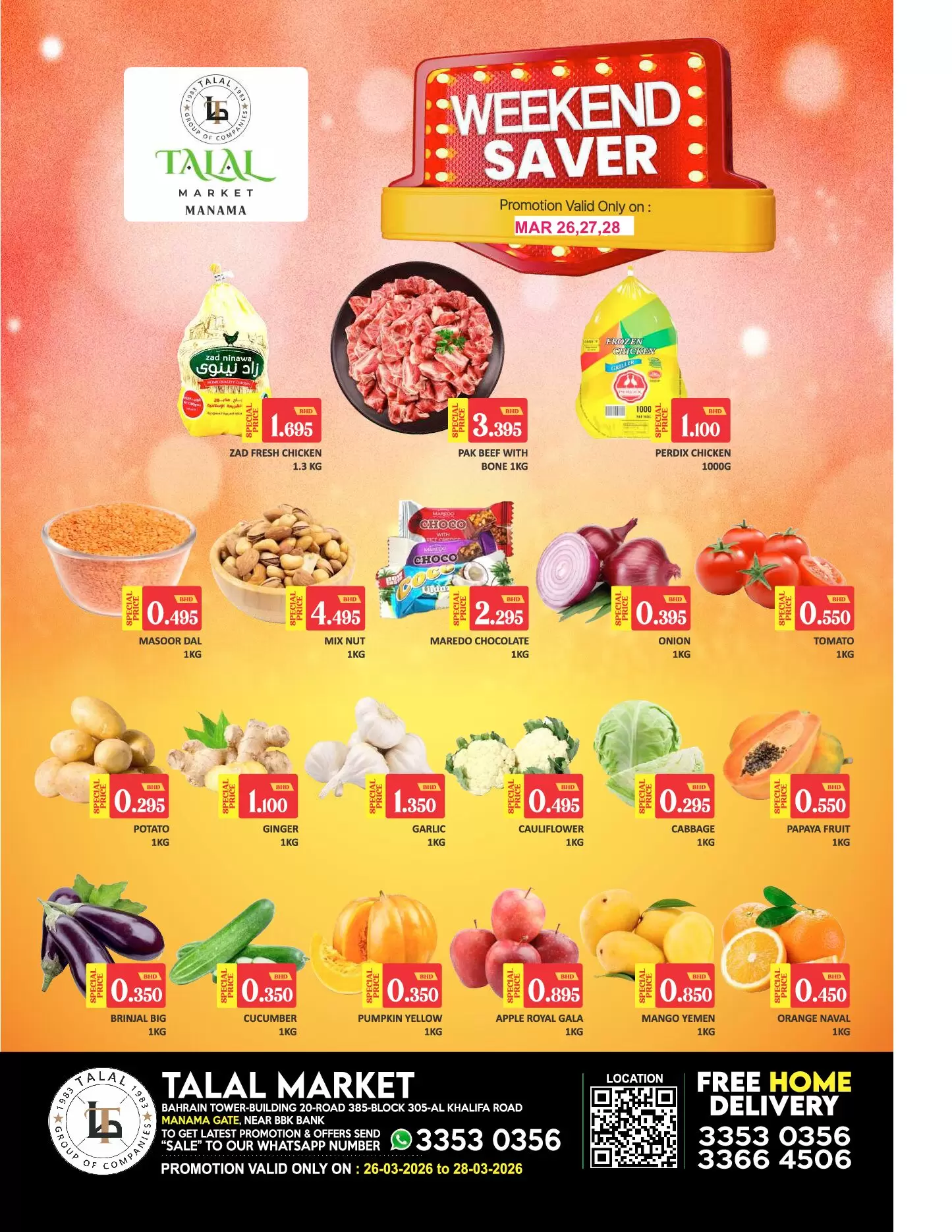 Ofertas de Mercado Talal Bahréin de 26 a 28 marzo 2026 Ahorros de fin de semana - Mercado Talal - Bahréin - 26 marzo 2026 – 28 marzo 2026 - Página 1