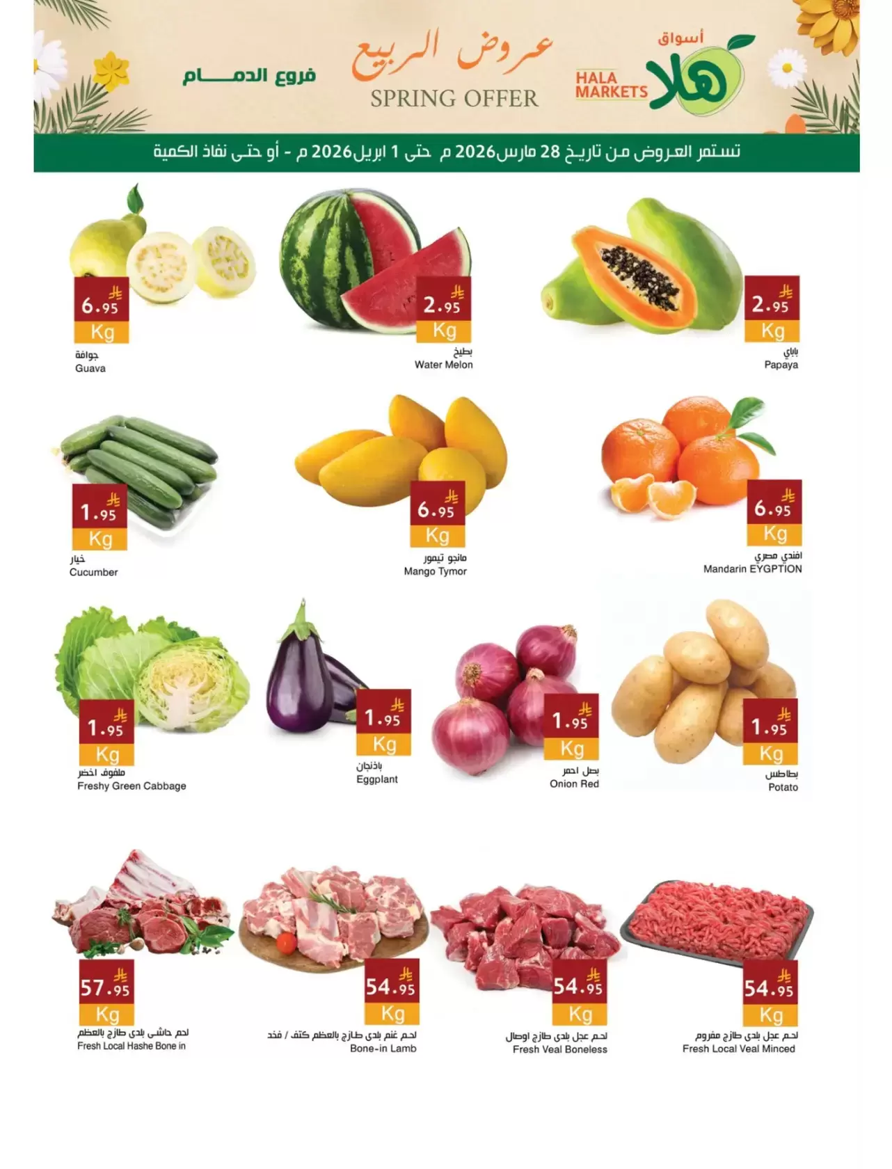 Hala Markets offers in Dammam from 28 March to 1 April 2026 Spring Deals