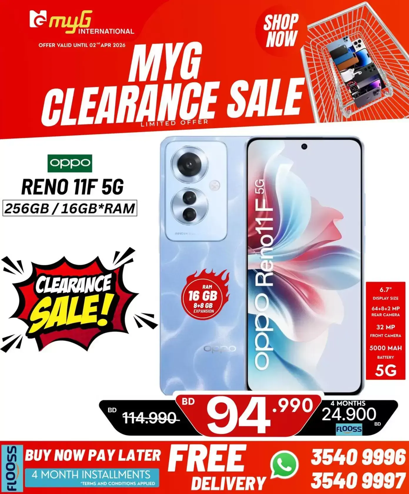 MYG International Bahrain offers from 27 March to 2 April 2026 Flash Sale