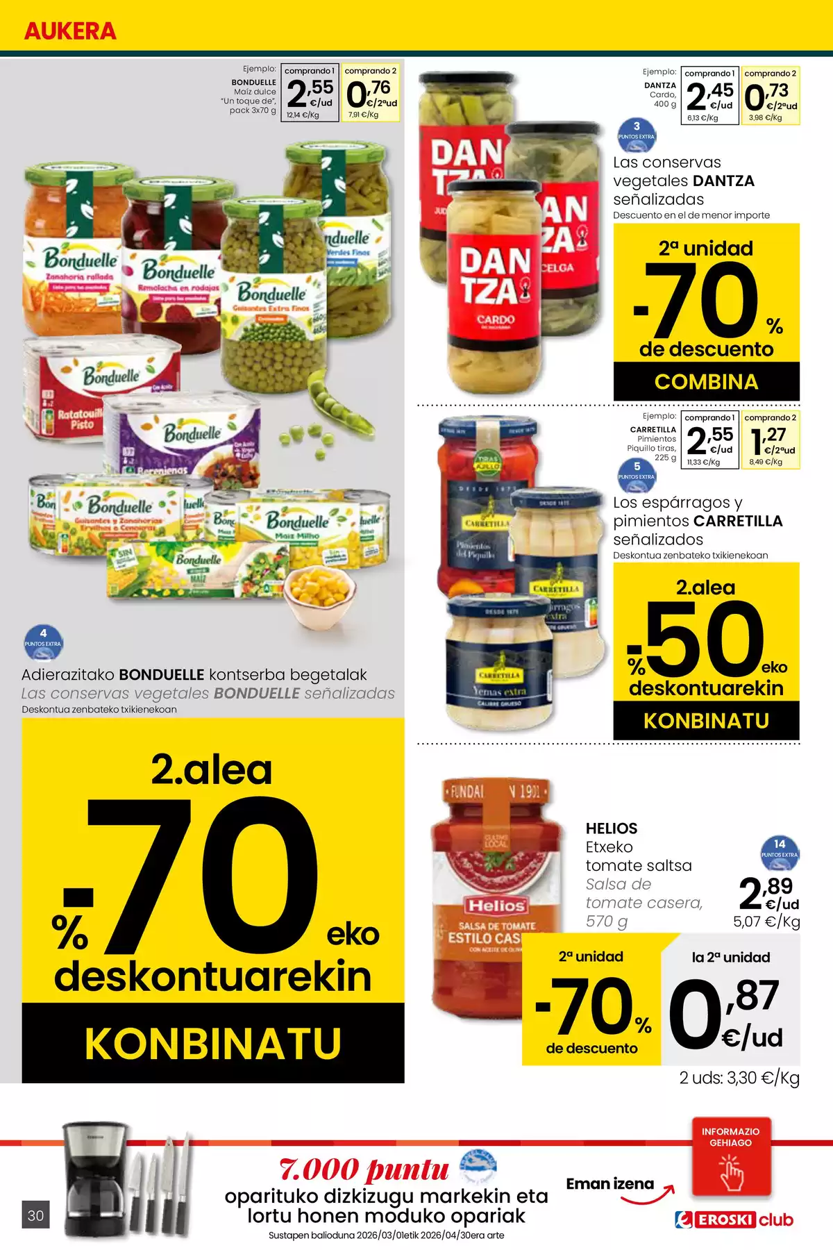 Ofertas de Eroski España de 26 marzo a 15 abril 2026 ¿Quieres ahorrar conmigo?