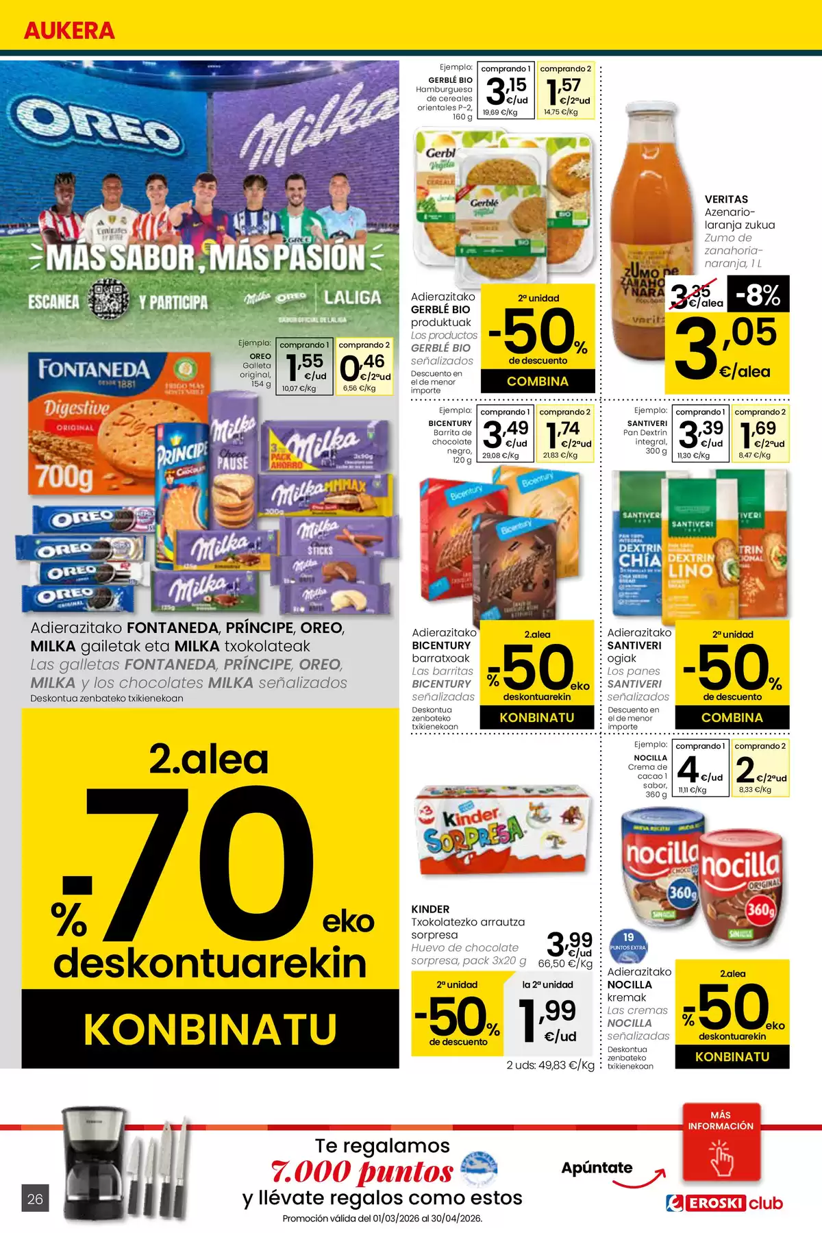 Ofertas de Eroski España de 26 marzo a 15 abril 2026 ¿Quieres ahorrar conmigo?