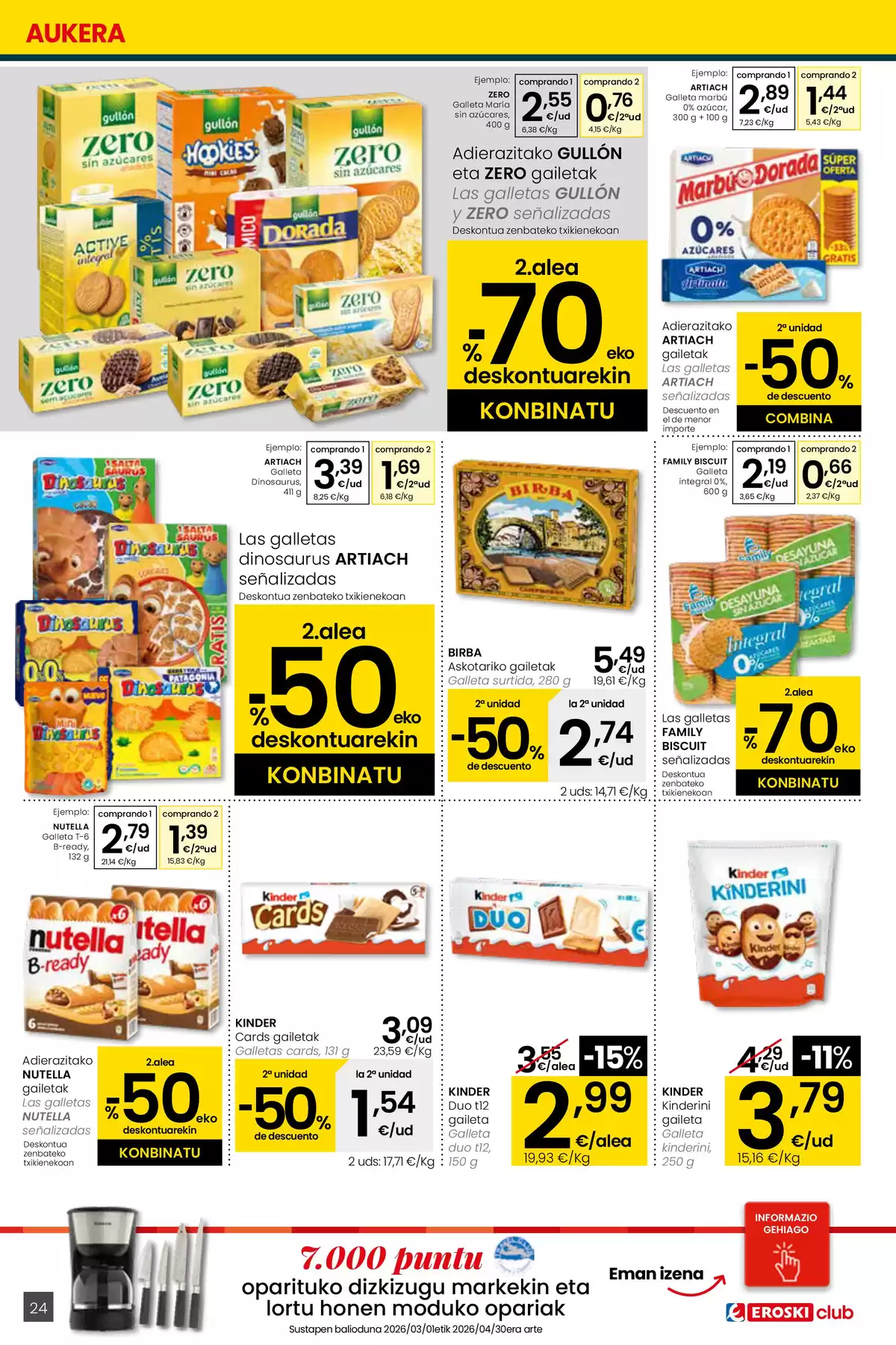 Ofertas de Eroski España de 26 marzo a 15 abril 2026 ¿Quieres ahorrar conmigo?