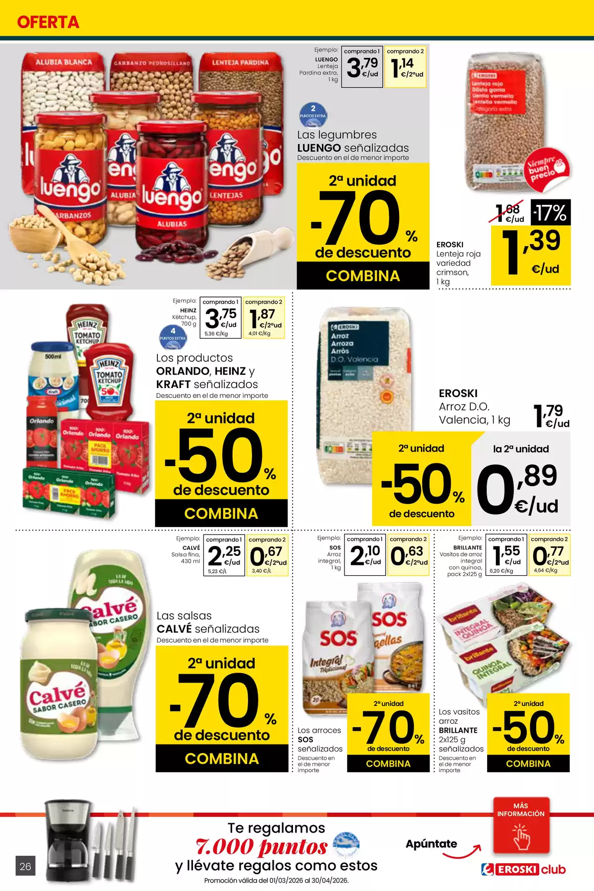 Ofertas de Eroski España de 26 marzo a 15 abril 2026 Ofertas de Erosky Center