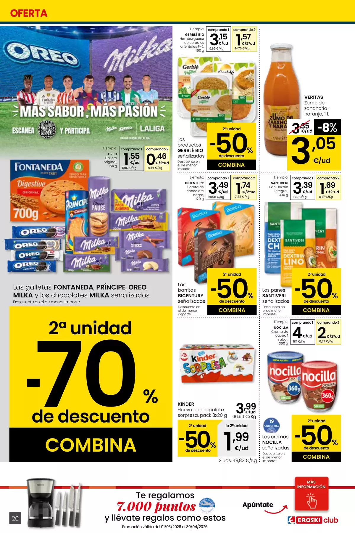 Ofertas de Eroski center España de 26 marzo a 15 abril 2026 ¿Quieres ahorrar conmigo?