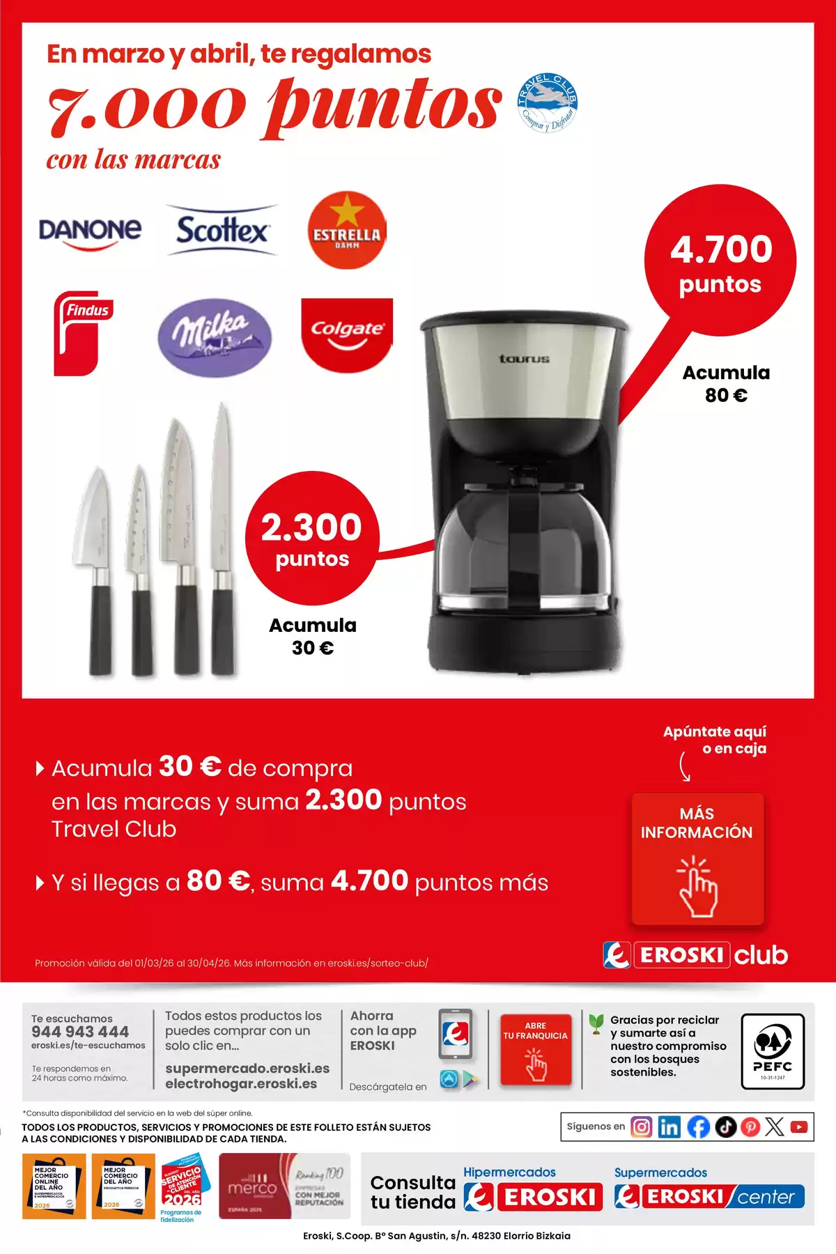 Ofertas de Eroski center España de 26 marzo a 15 abril 2026 ¿Quieres ahorrar conmigo?