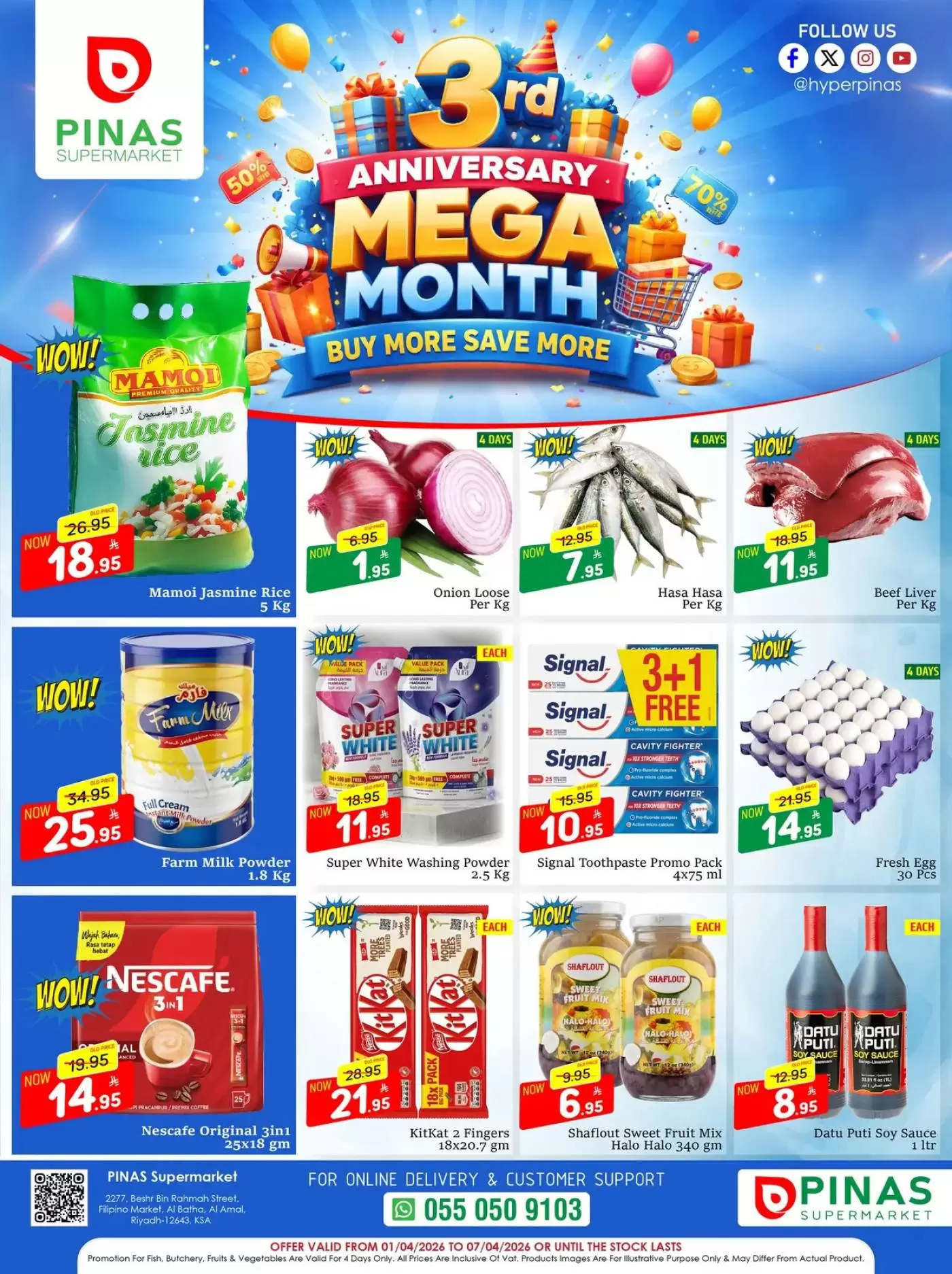 Pinas Supermarket Saudi Arabia offers from 1 to 7 April 2026 Anniversary Offers - Page 1