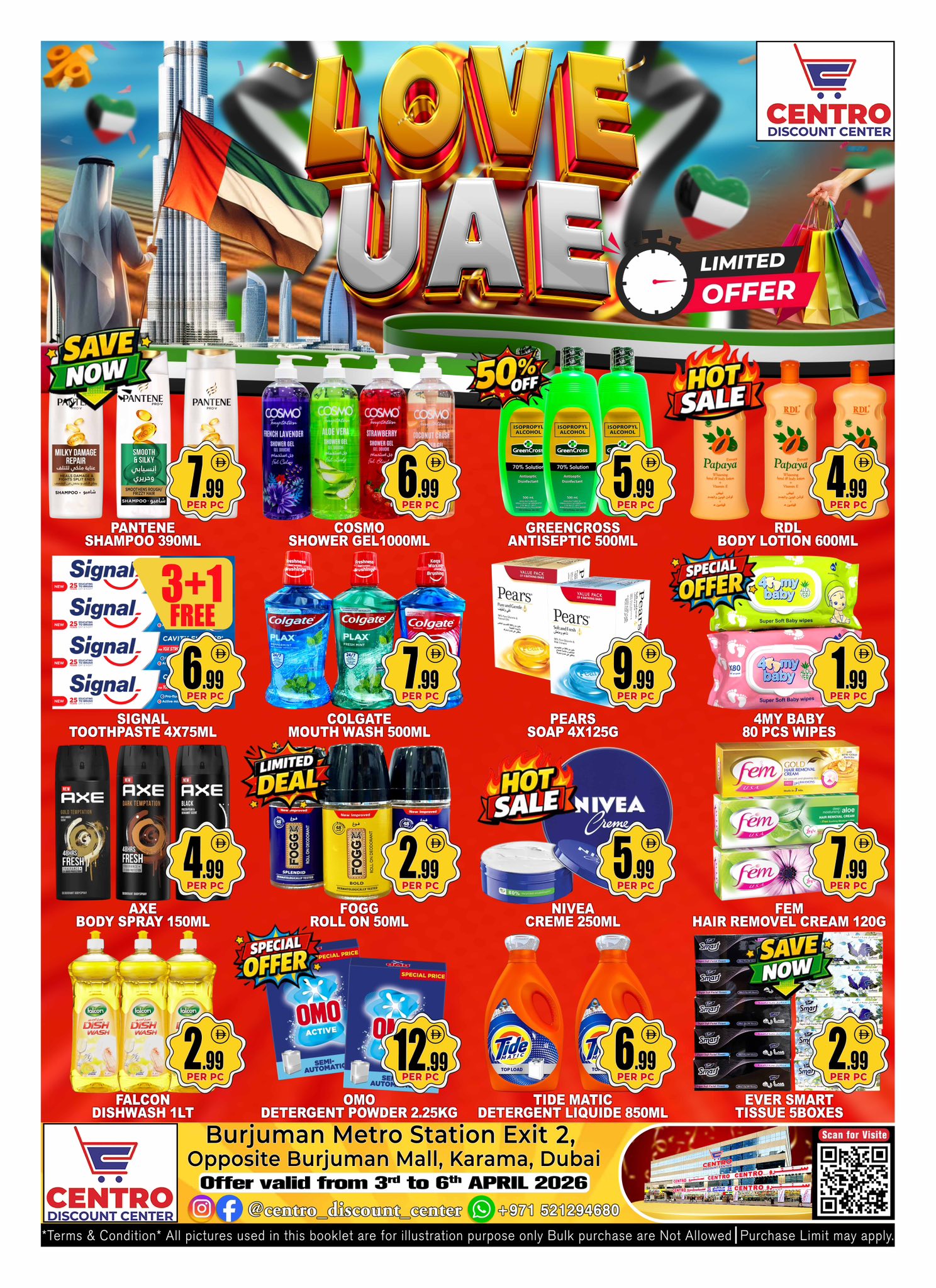 Ofertas de Centro Discount Center BurJuman de 3 a 6 abril 2026 Operaciones inmejorables