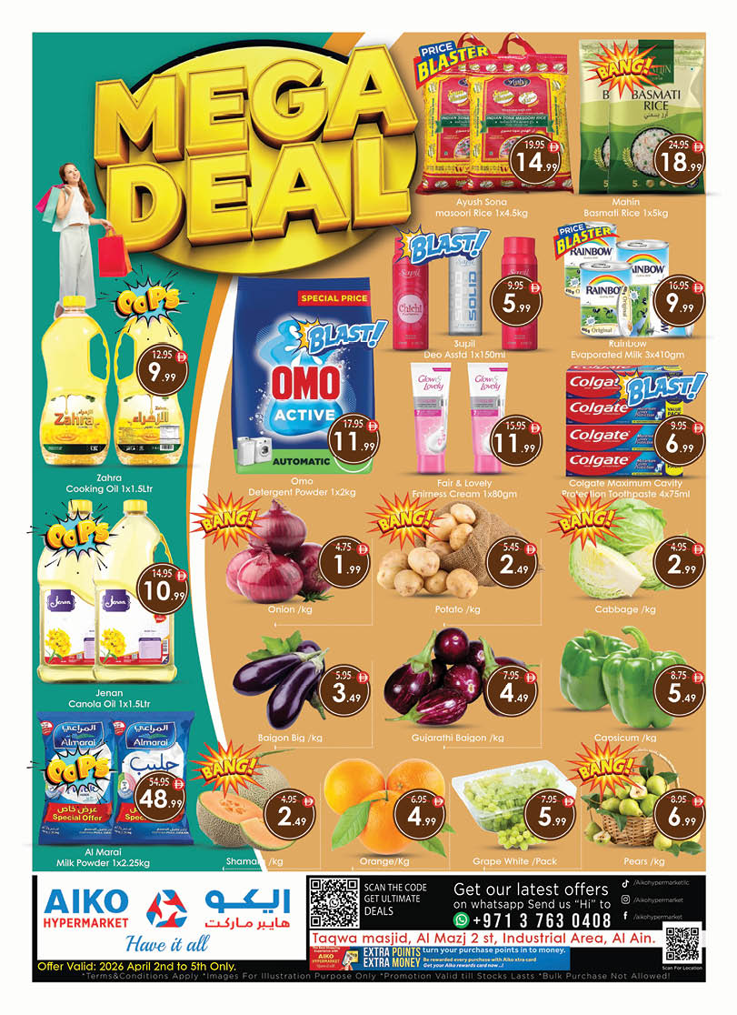 AIKO Hypermarket offers in Al Ain from 2 to 5 April 2026 MEGA SALE - Page 1