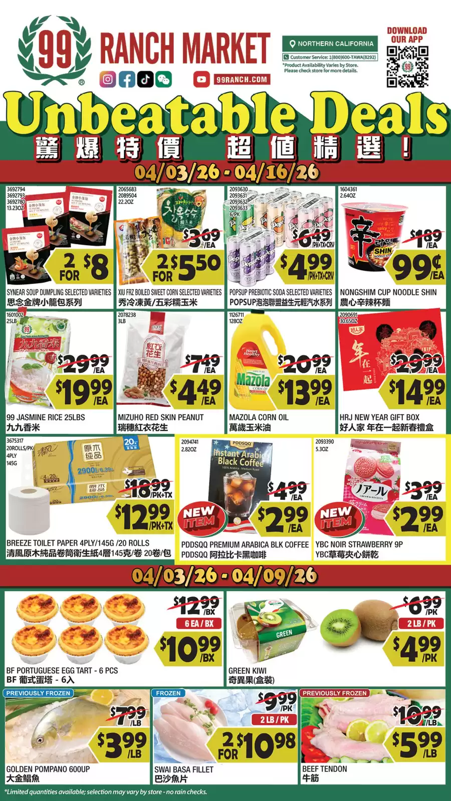 Offres Marché 99 Ranch États-Unis de 3 à 16 avril 2026 Offres imbattables - Marché 99 Ranch - États-Unis - 3 avril 2026 – 16 avril 2026 - Page 1