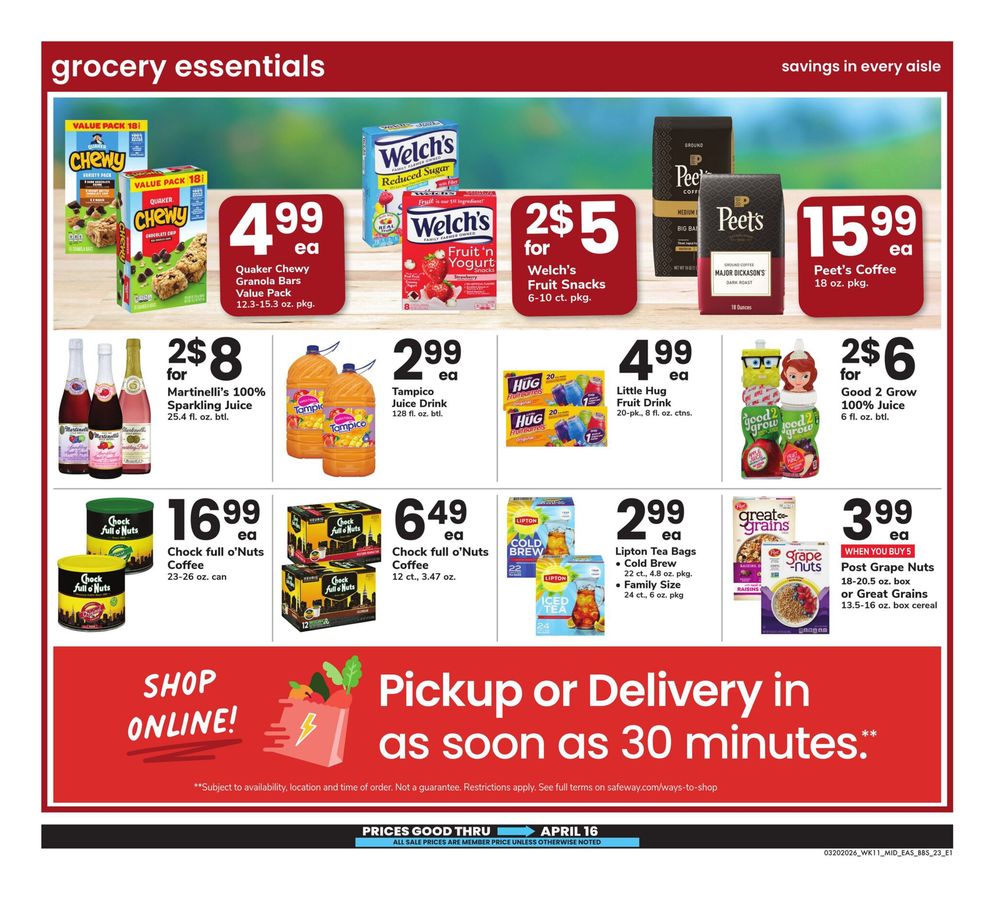 Offres Supermarché Safeway États-Unis de 20 mars à 16 avril 2026 LE GRAND LIVRE DE L'EPARGNE - Supermarché Safeway - États-Unis - 20 mars 2026 – 16 avril 2026 - Page 23