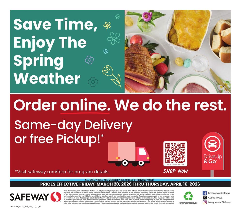 Offres Supermarché Safeway États-Unis de 20 mars à 16 avril 2026 LE GRAND LIVRE DE L'EPARGNE - Supermarché Safeway - États-Unis - 20 mars 2026 – 16 avril 2026 - Page 32