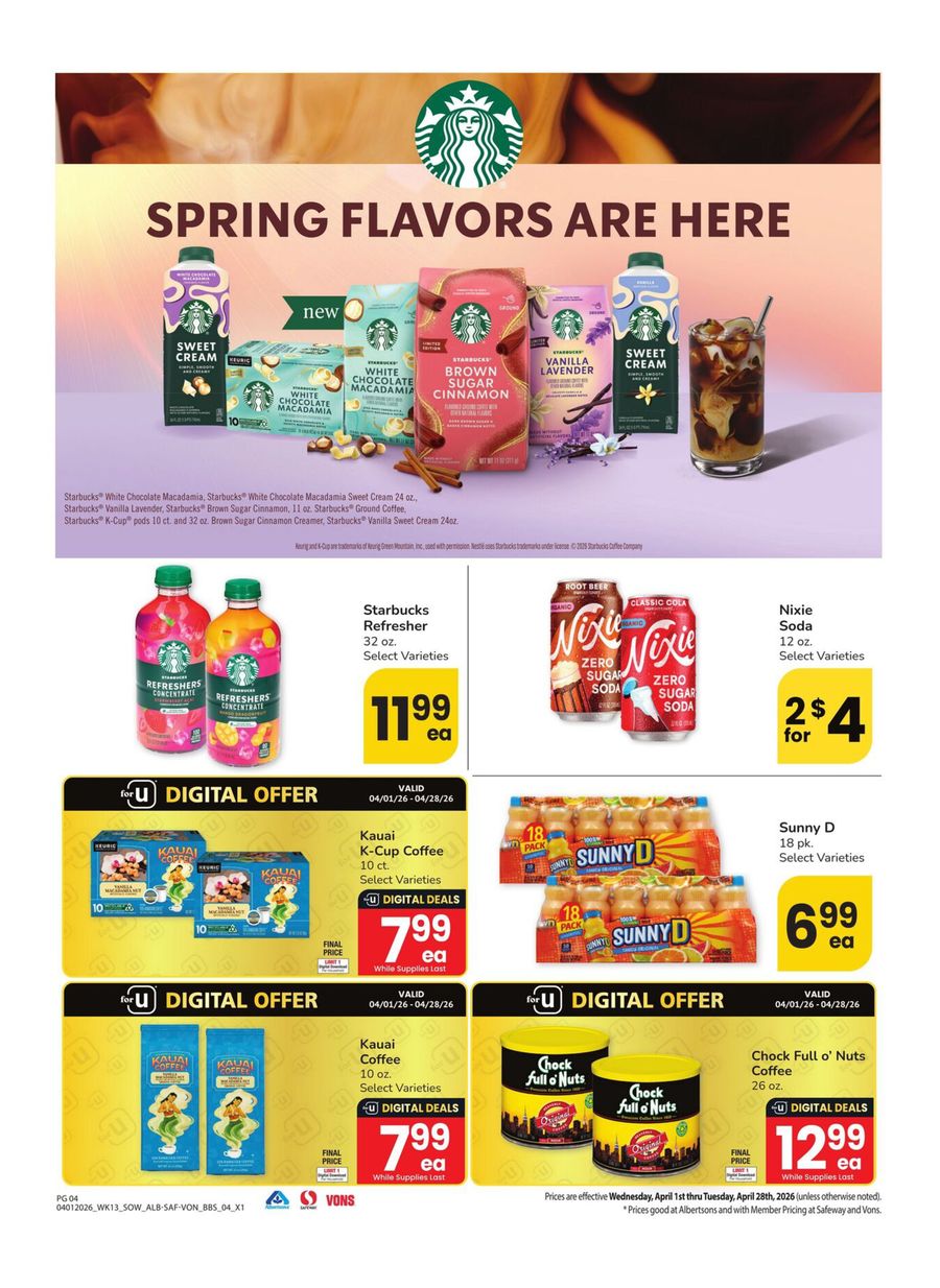 Vons Supermarket USA offers in Southwest from 1 to 28 April 2026 BIG BOOK OF SAVINGS - Vons Supermarket - USA - 1 April 2026 – 28 April 2026 - Page 4
