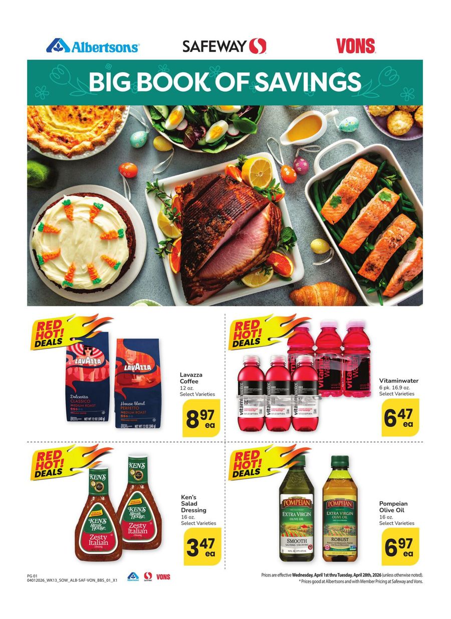 Vons Supermarket USA offers in Southwest from 1 to 28 April 2026 BIG BOOK OF SAVINGS - Vons Supermarket - USA - 1 April 2026 – 28 April 2026 - Page 1