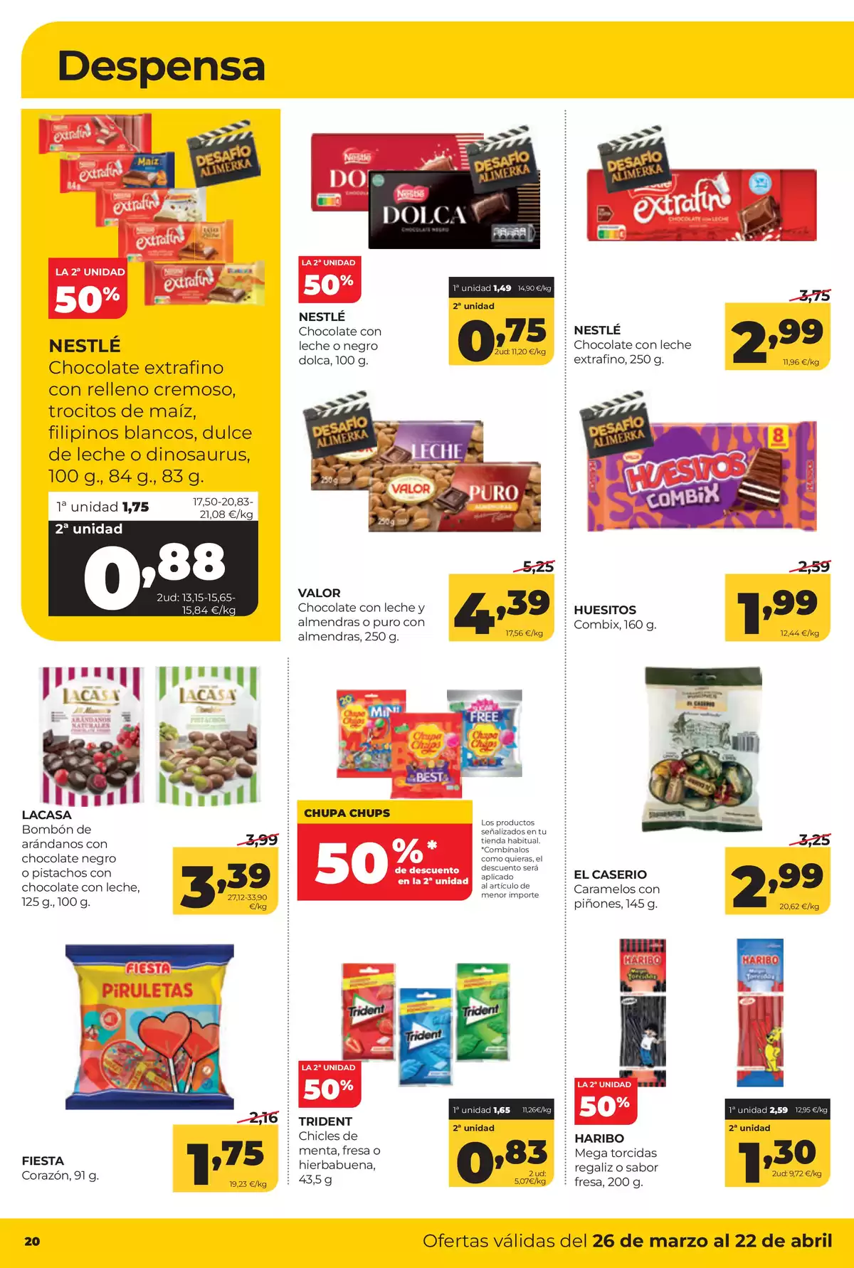 Offres ‎Supermarchés Alimerka‎ Espagne de 26 mars à 22 avril 2026 Catalogue d'offres mensuelles - ‎Supermarchés Alimerka‎ - Espagne - 26 mars 2026 – 22 avril 2026 - Page 20