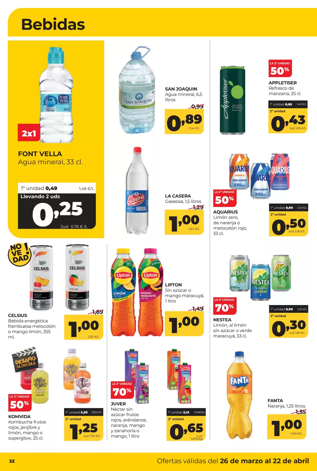 Offres ‎Supermarchés Alimerka‎ Espagne de 26 mars à 22 avril 2026 Catalogue d'offres mensuelles - ‎Supermarchés Alimerka‎ - Espagne - 26 mars 2026 – 22 avril 2026 - Page 32