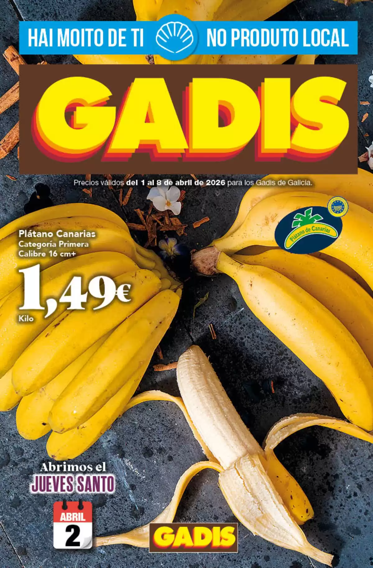 Offres GADIS Supermarché Espagne de 1 à 8 avril 2026 Nouveaux prix - GADIS - Espagne - 1 avril 2026 – 8 avril 2026 - Page 1