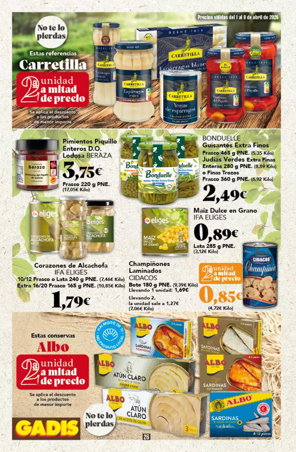 Offres GADIS Supermarché Espagne de 1 à 8 avril 2026 Nouveaux prix - GADIS - Espagne - 1 avril 2026 – 8 avril 2026 - Page 26
