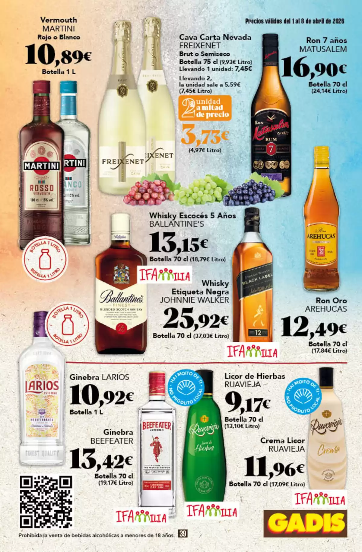 Offres GADIS Supermarché Espagne de 1 à 8 avril 2026 Nouveaux prix - GADIS - Espagne - 1 avril 2026 – 8 avril 2026 - Page 39
