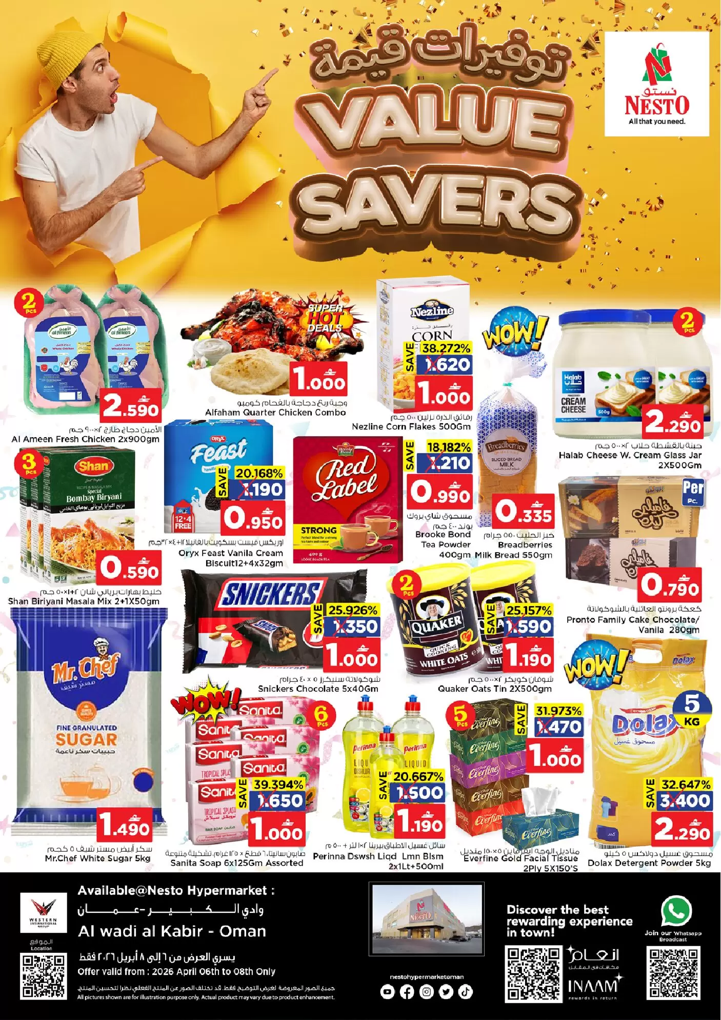 Nesto Oman offers in Wady Alkbyr from 6 to 8 April 2026 Value Savers - Page 1
