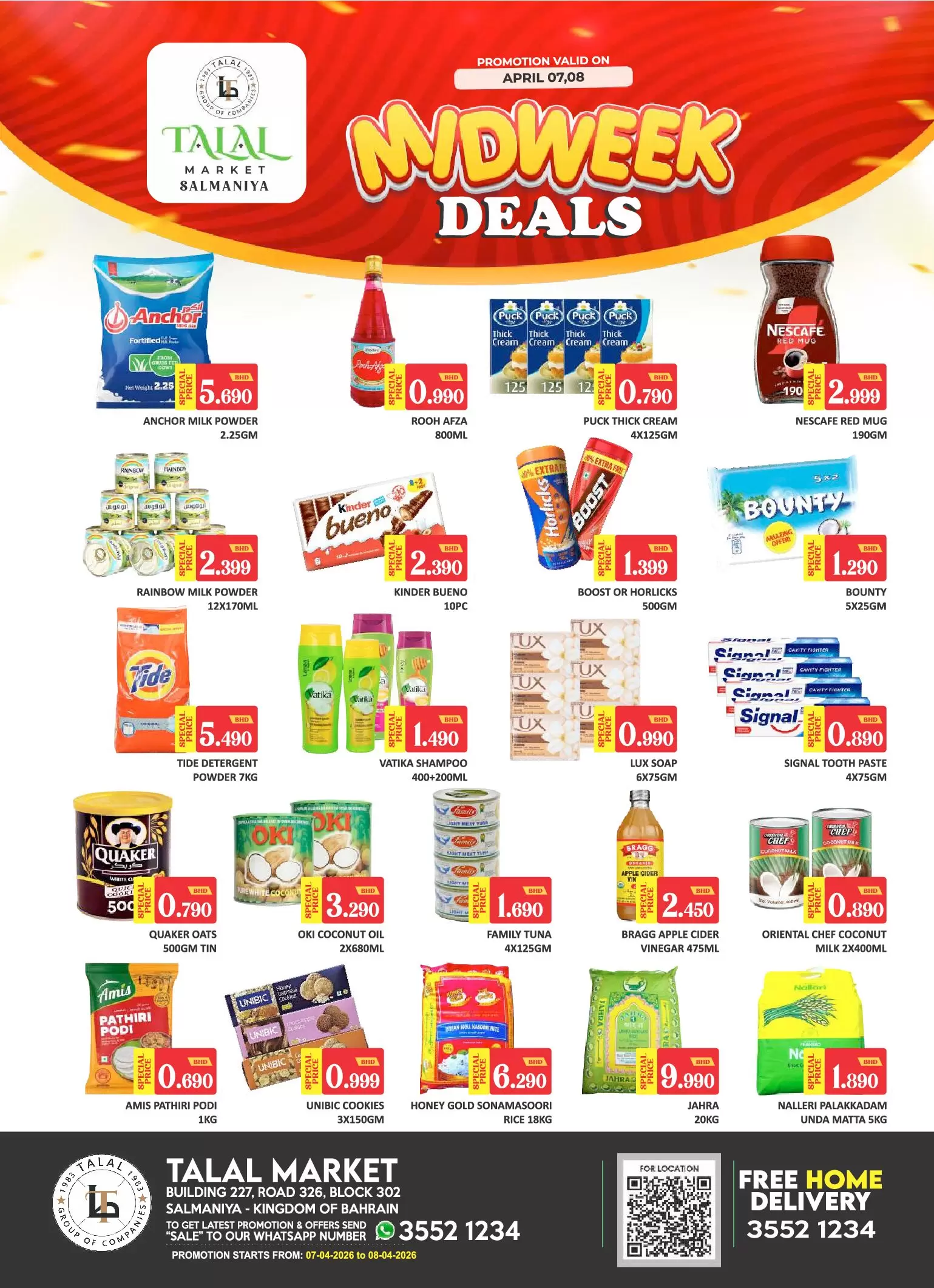 Ofertas de Mercado Talal Bahréin Salmaniya de 7 a 8 abril 2026 Ofertas de mitad de semana - Mercado Talal - Bahréin - 7 abril 2026 – 8 abril 2026 - Página 1