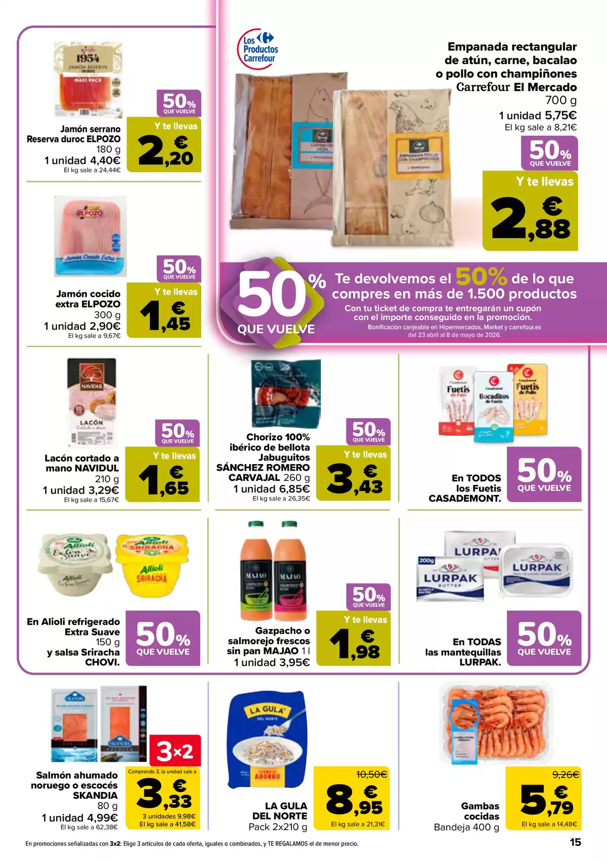 Offres Carrefour Espagne de 7 à 22 avril 2026 50% DE RETOUR + 3x2 - Carrefour - Espagne - 7 avril 2026 – 22 avril 2026 - Page 14