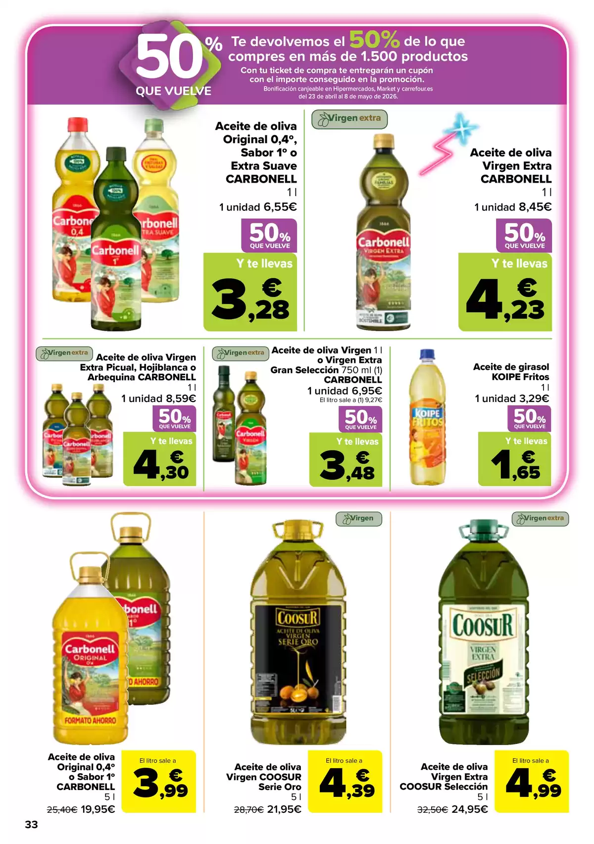 Offres Carrefour Espagne de 7 à 22 avril 2026 50% DE RETOUR + 3x2 - Carrefour - Espagne - 7 avril 2026 – 22 avril 2026 - Page 32