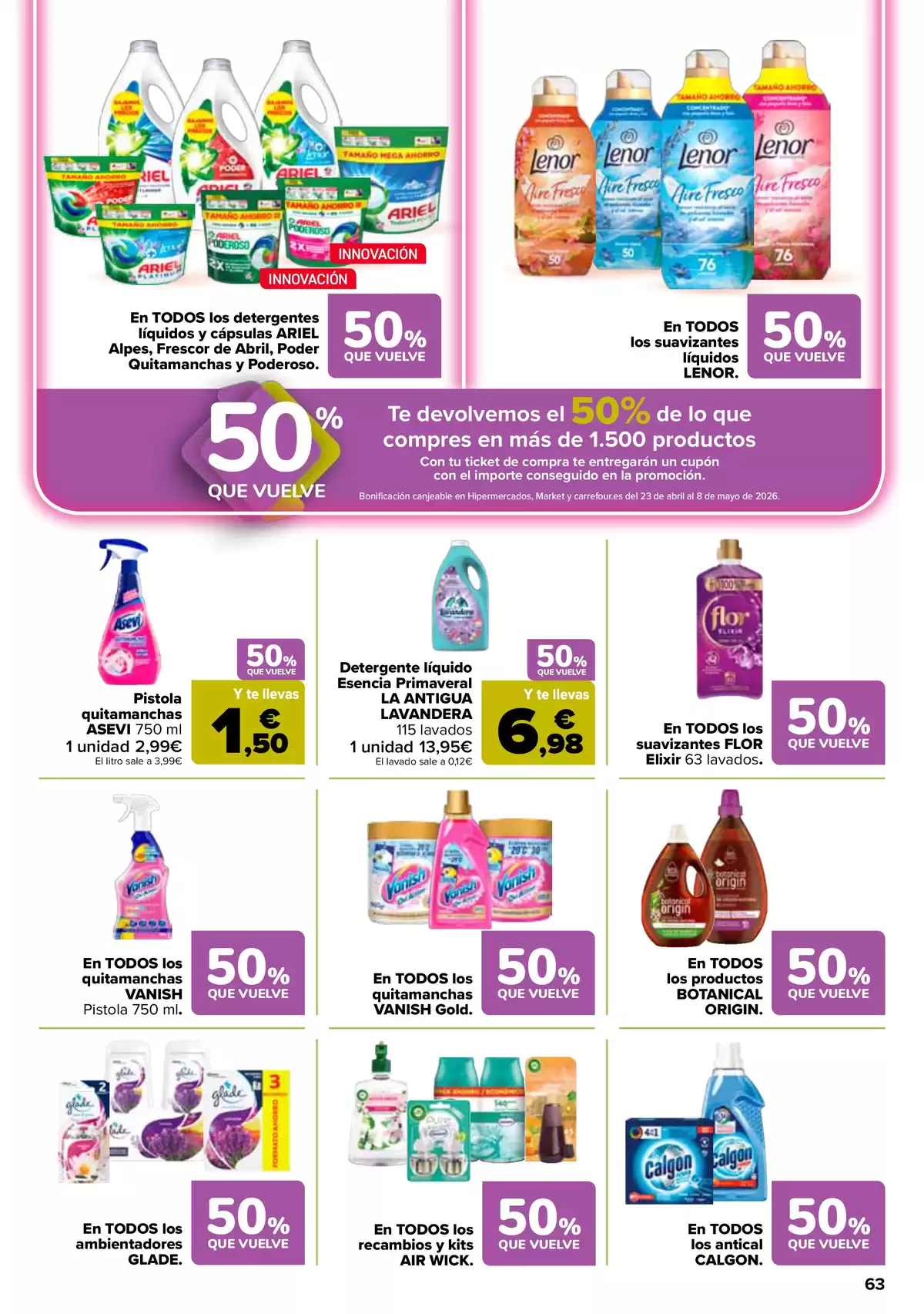 Offres Carrefour Espagne de 7 à 22 avril 2026 50% DE RETOUR + 3x2 - Carrefour - Espagne - 7 avril 2026 – 22 avril 2026 - Page 61
