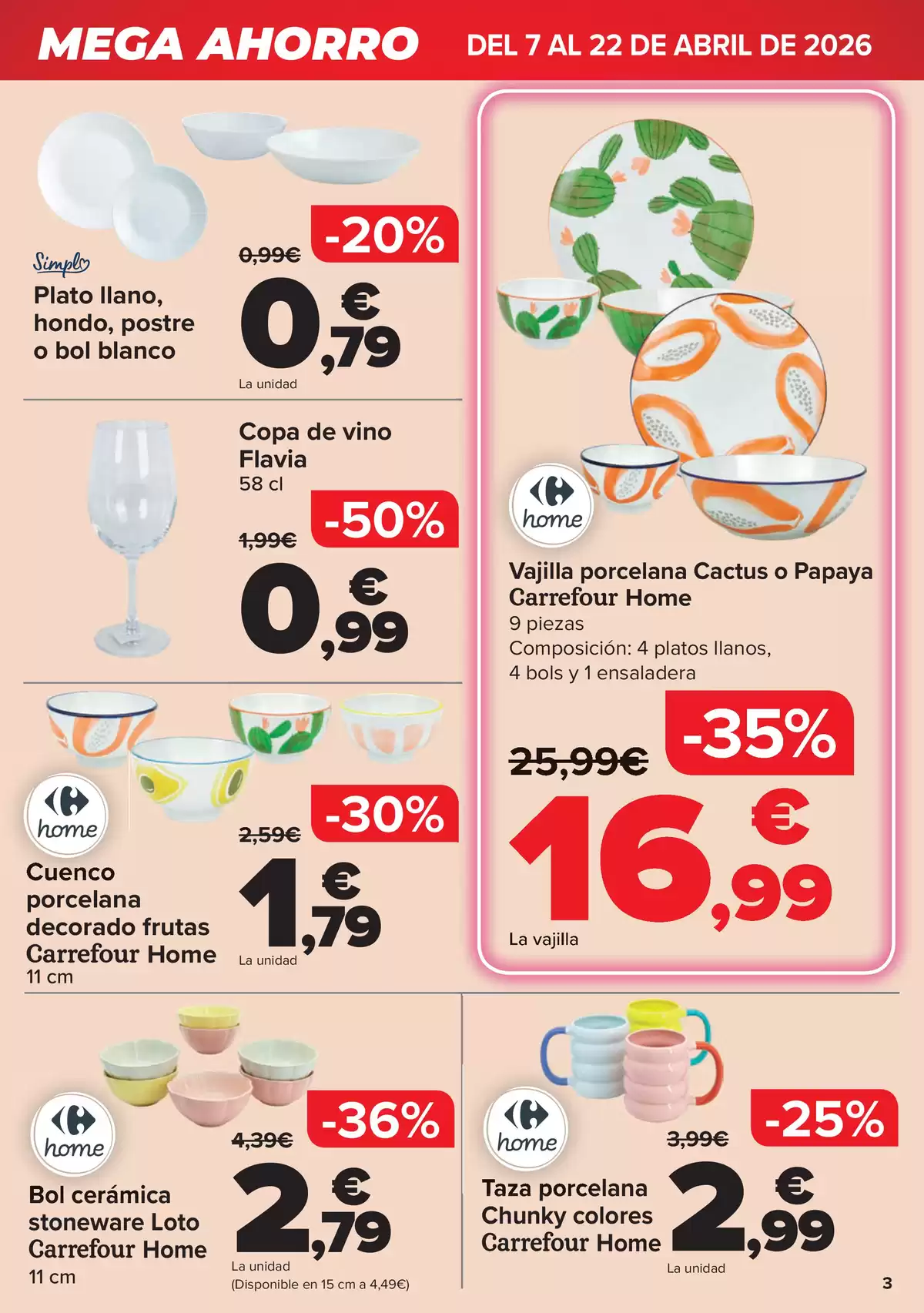 Offres Carrefour Espagne de 7 à 22 avril 2026 Méga économies - Carrefour - Espagne - 7 avril 2026 – 22 avril 2026 - Page 3
