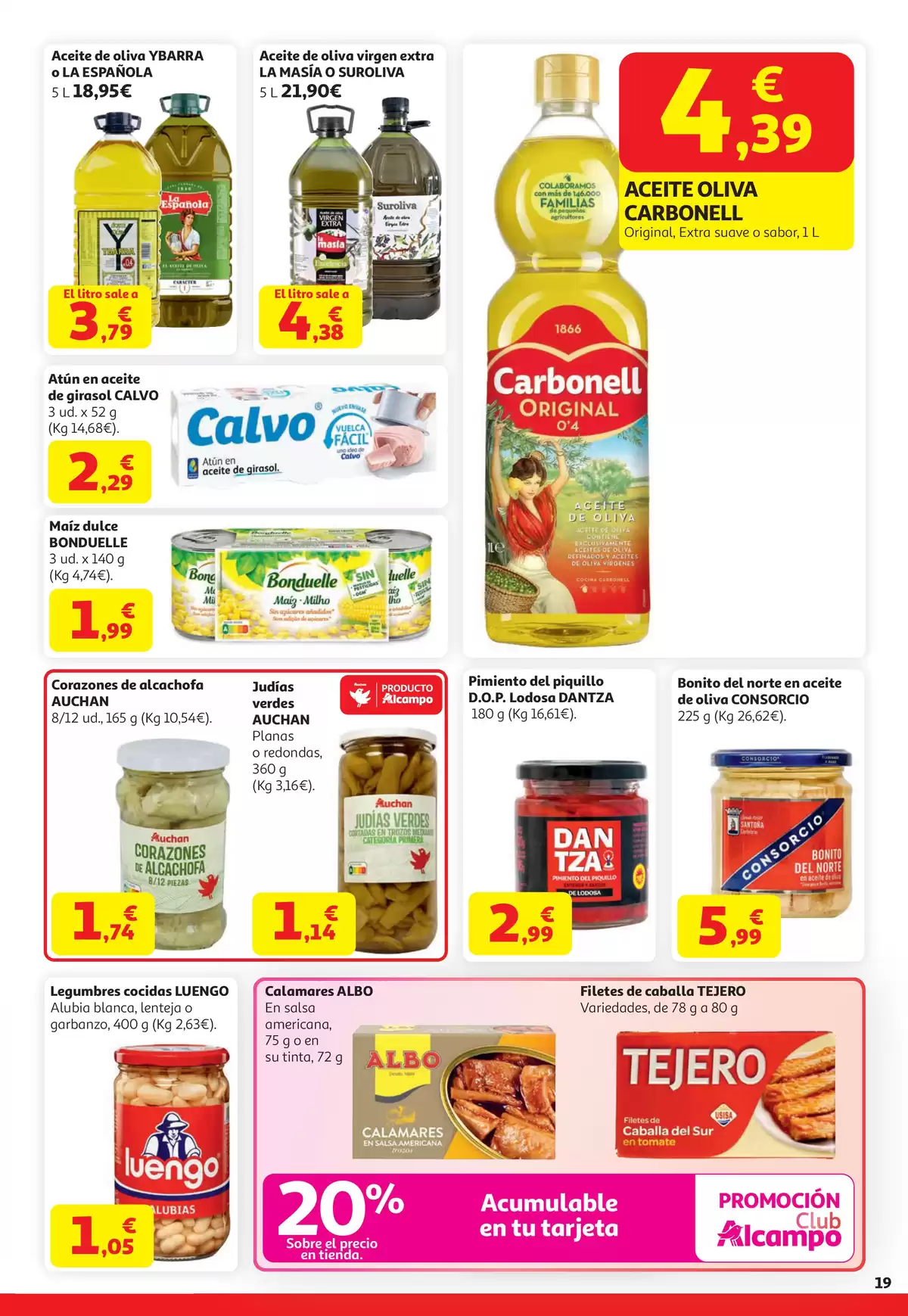 Offres Alcampo Hypermarchés Espagne de 7 à 20 avril 2026 20 % Promotion Club Alcampo - Alcampo - Espagne - 7 avril 2026 – 20 avril 2026 - Page 19