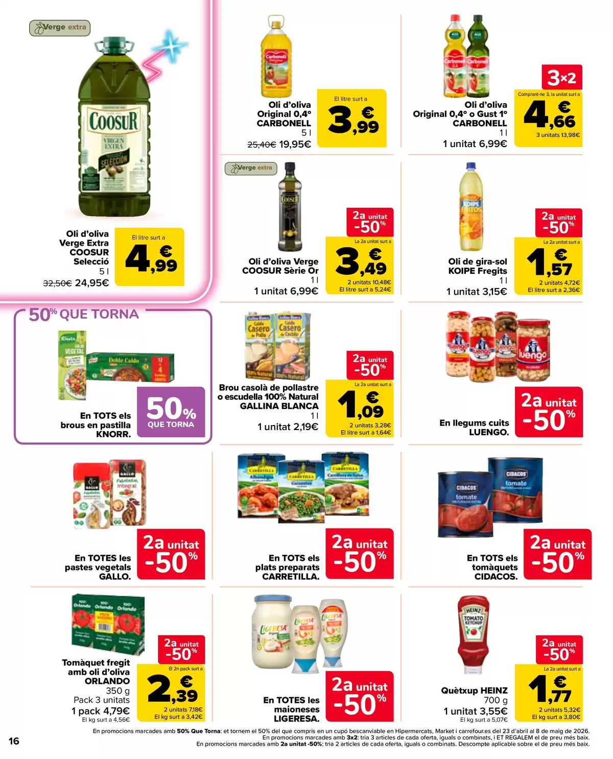 Offres Carrefour Markt Espagne de 7 à 20 avril 2026 2ème unité à 50 % - Carrefour - Espagne - 7 avril 2026 – 20 avril 2026 - Page 16