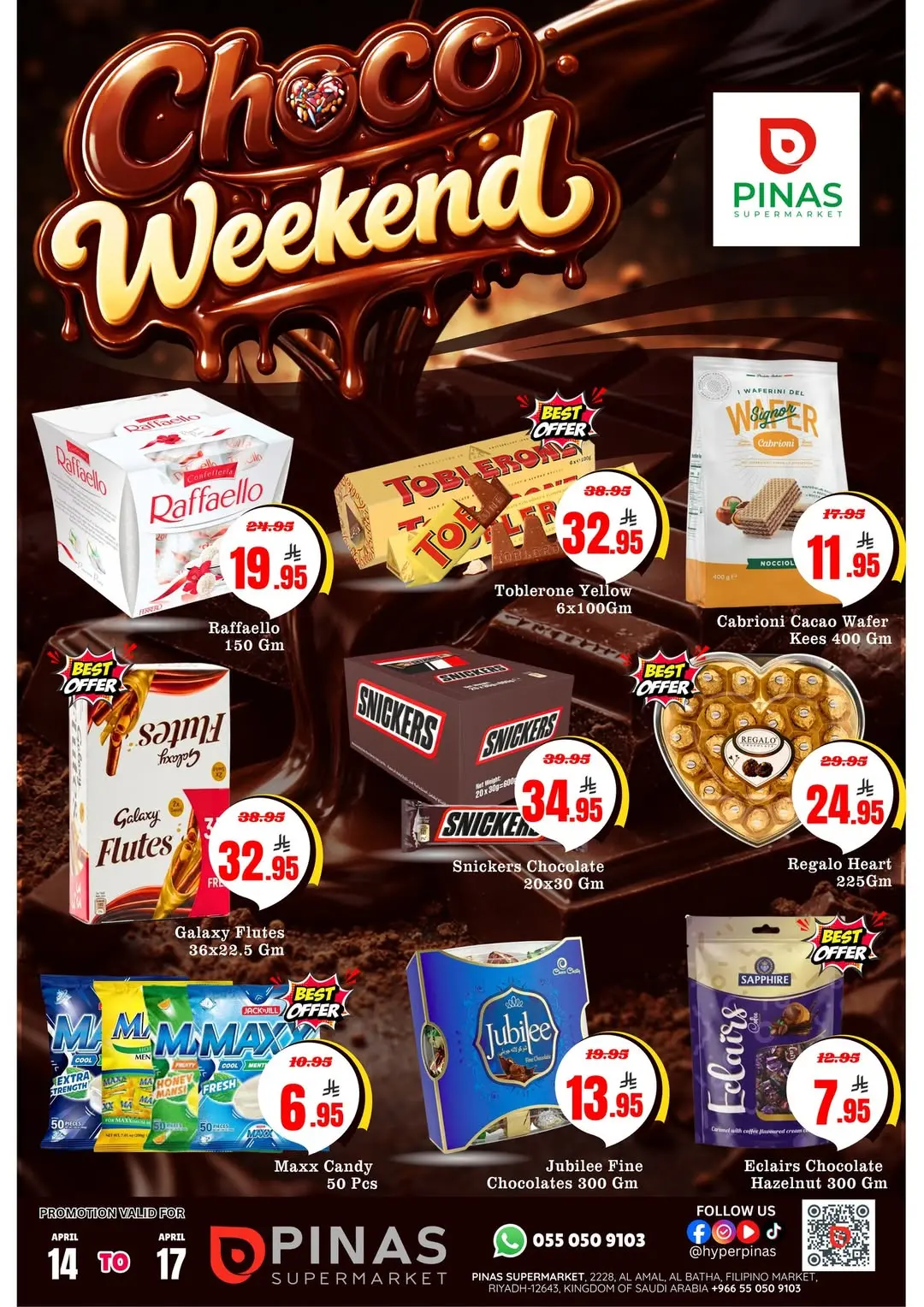 Pinas Supermarket Saudi Arabia offers from 26 to 29 Shawwal 1447 AH (14 – 17 April 2026) Choco Weekend specials - Page 1