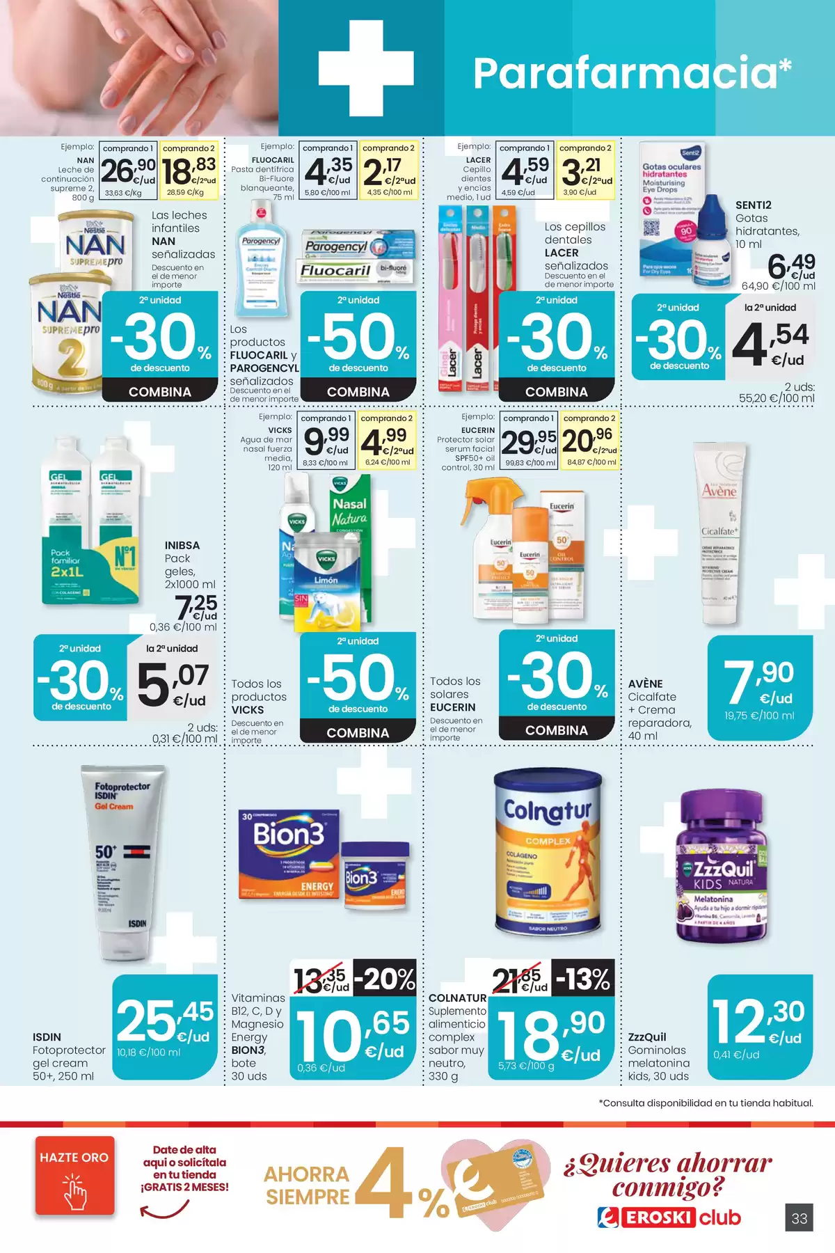 Offres Eroski Supermarché Espagne de 16 à 29 avril 2026 Voulez-vous économiser avec moi ? - Eroski - Espagne - 16 avril 2026 – 29 avril 2026 - Page 33