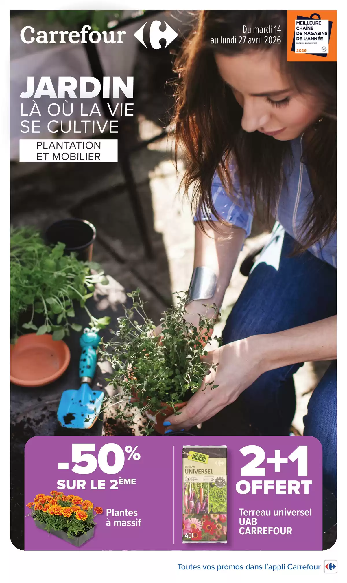 Carrefour France offers from 14 to 27 April 2026 GARDEN PLANTING AND FURNITURE - Page 1