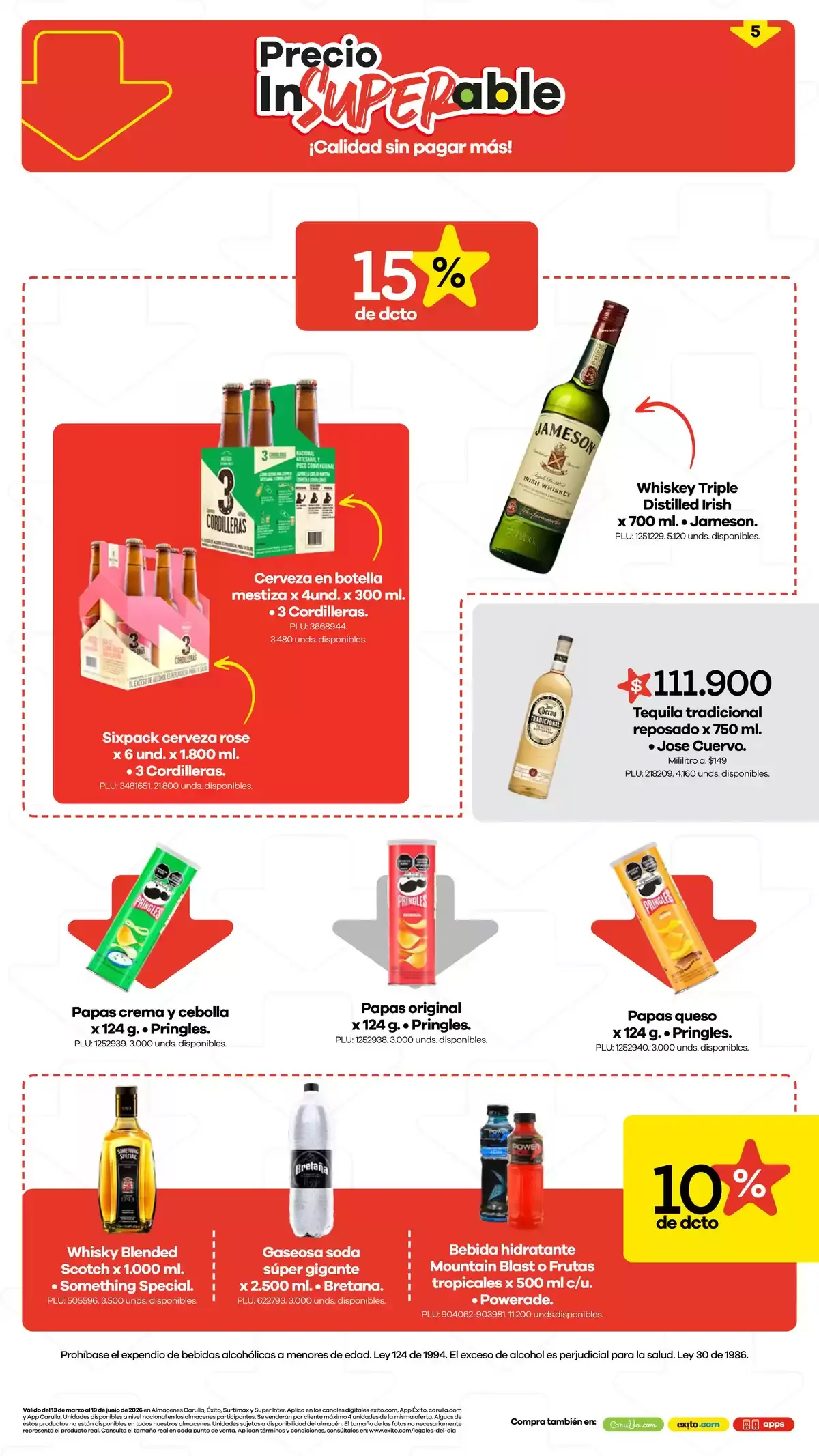 Offres Éxito Colombie de 13 mars à 19 juin 2026 PRIX IMBATTABLE - Éxito - Colombie - 13 mars 2026 – 19 juin 2026 - Page 5