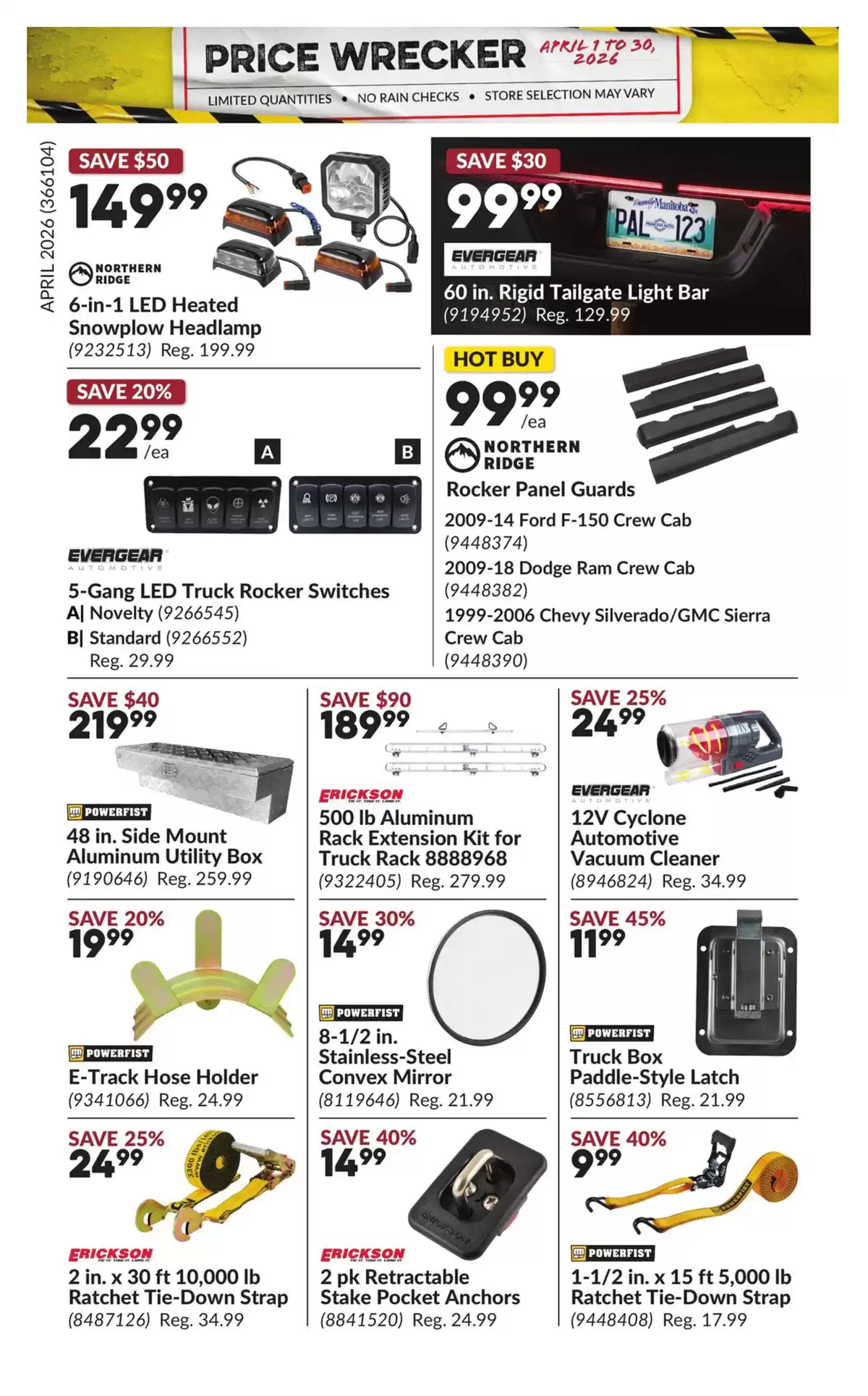 Ofertas de Princess Auto Canadá de 1 a 30 abril 2026 Price Wrecker - Princess Auto - Canadá - 1 abril 2026 – 30 abril 2026 - Página 30