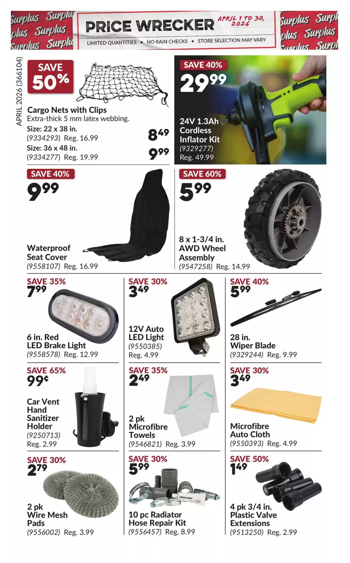 Ofertas de Princess Auto Canadá de 1 a 30 abril 2026 Price Wrecker - Princess Auto - Canadá - 1 abril 2026 – 30 abril 2026 - Página 2