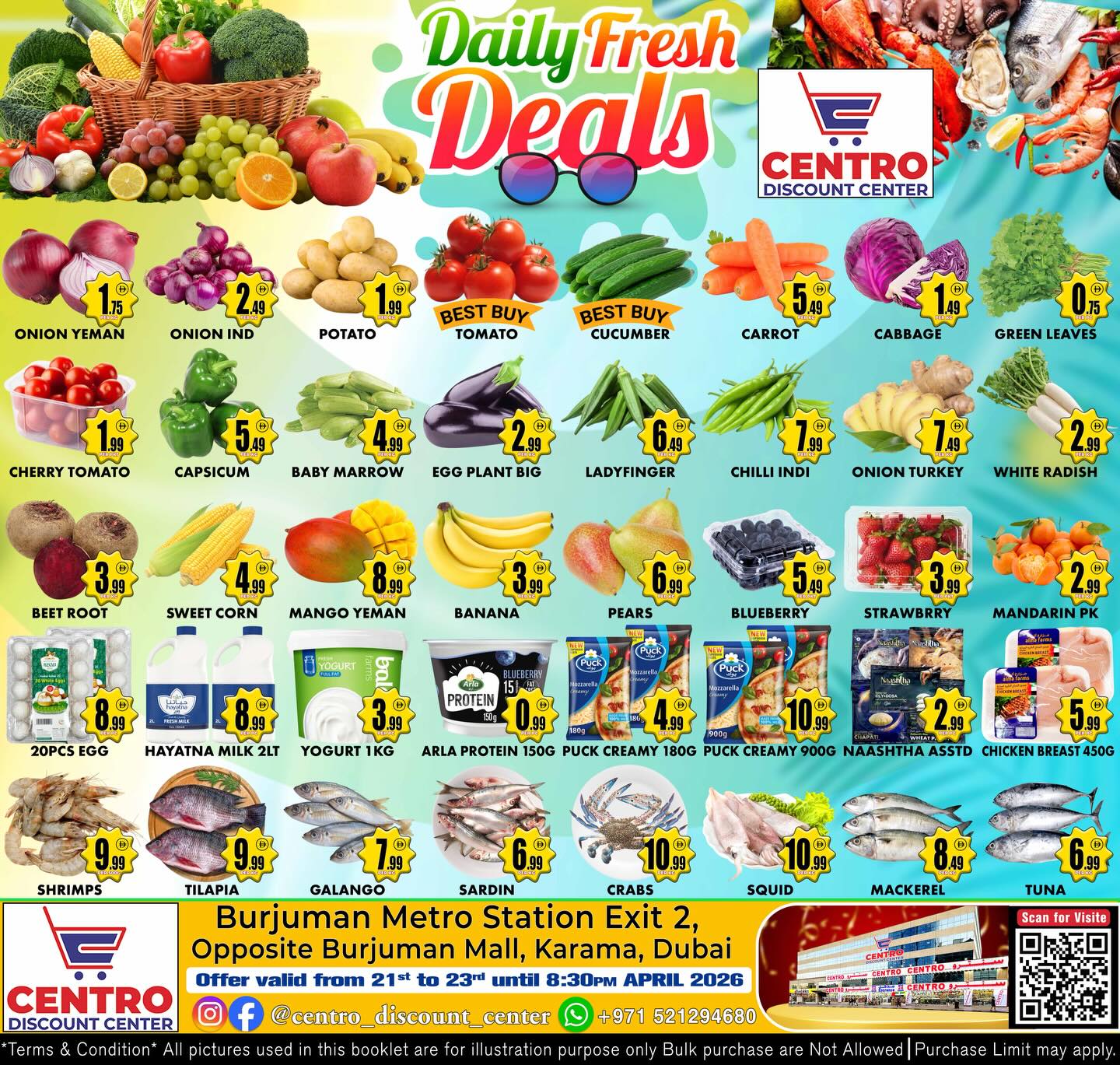 Centro Discount Center offers in BurJuman from 21 to 23 April 2026 DAILY FRESH DEALS - Page 1