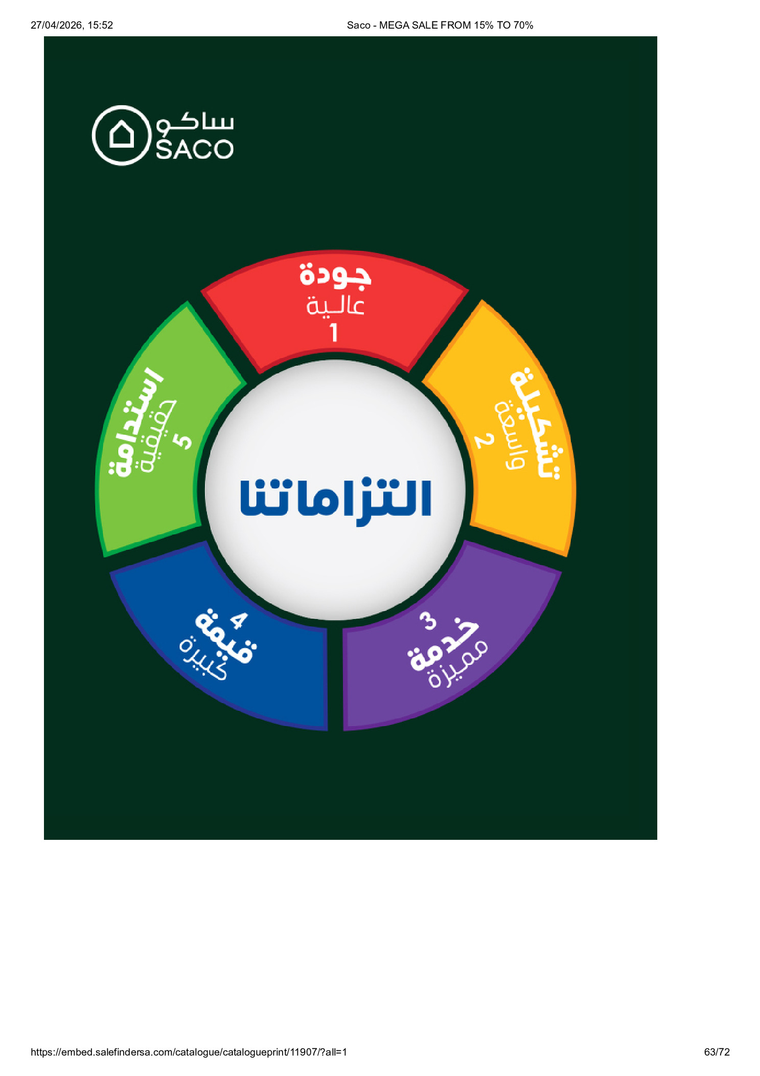 عروض ساكو السعودية من ٩ حتى ٢٥ ذو القعدة ١٤٤٧ هـ (٢٦ أبريل إلى ١٢ مايو ٢٠٢٦) تخفيضات كبري - ساكو - السعودية - 26 ابريل 2026 – 12 مايو 2026 - صفحة 63