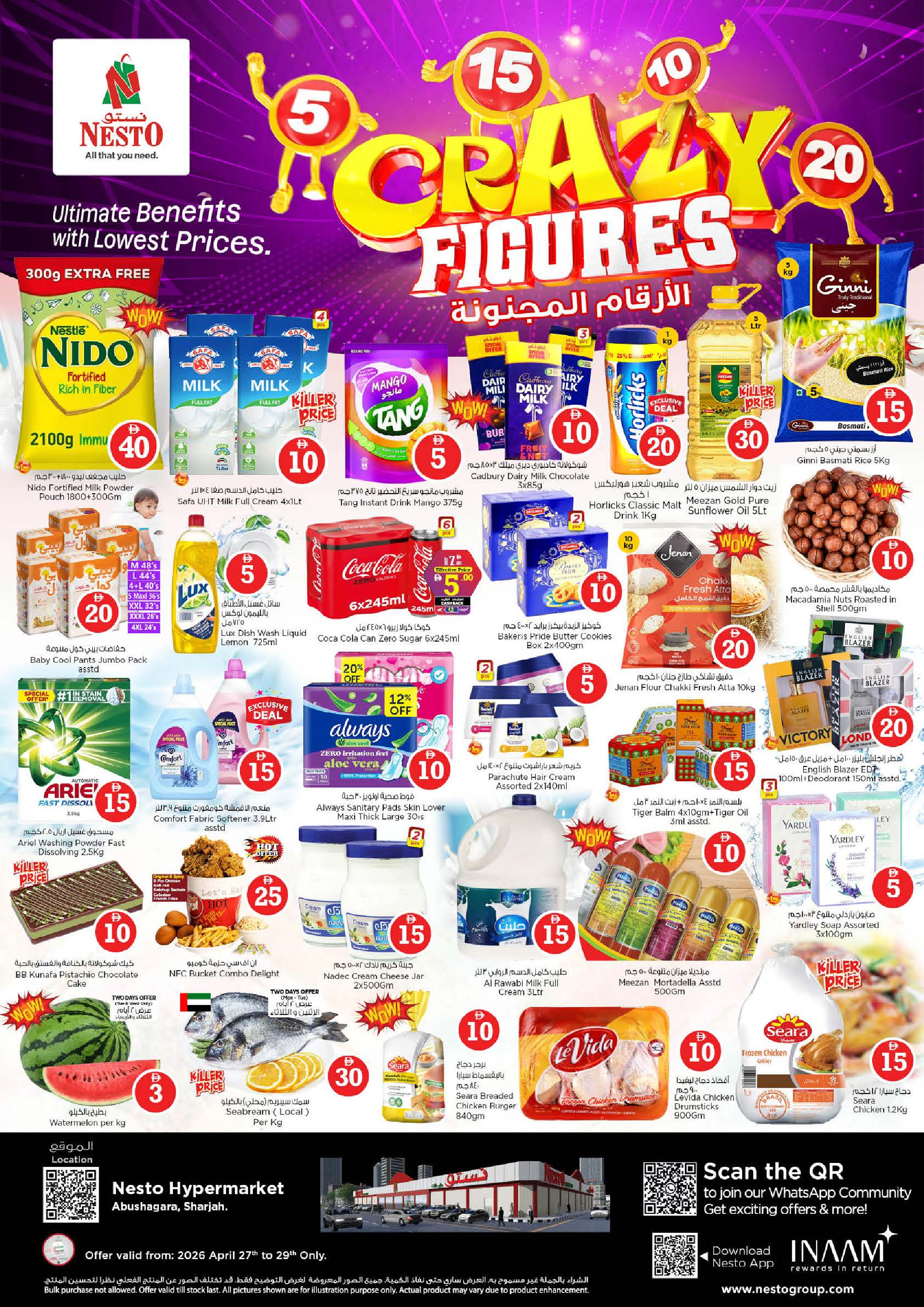 Nesto offers in Abu Shagara from 27 to 29 April 2026 Crazy Figures Deals - Page 1