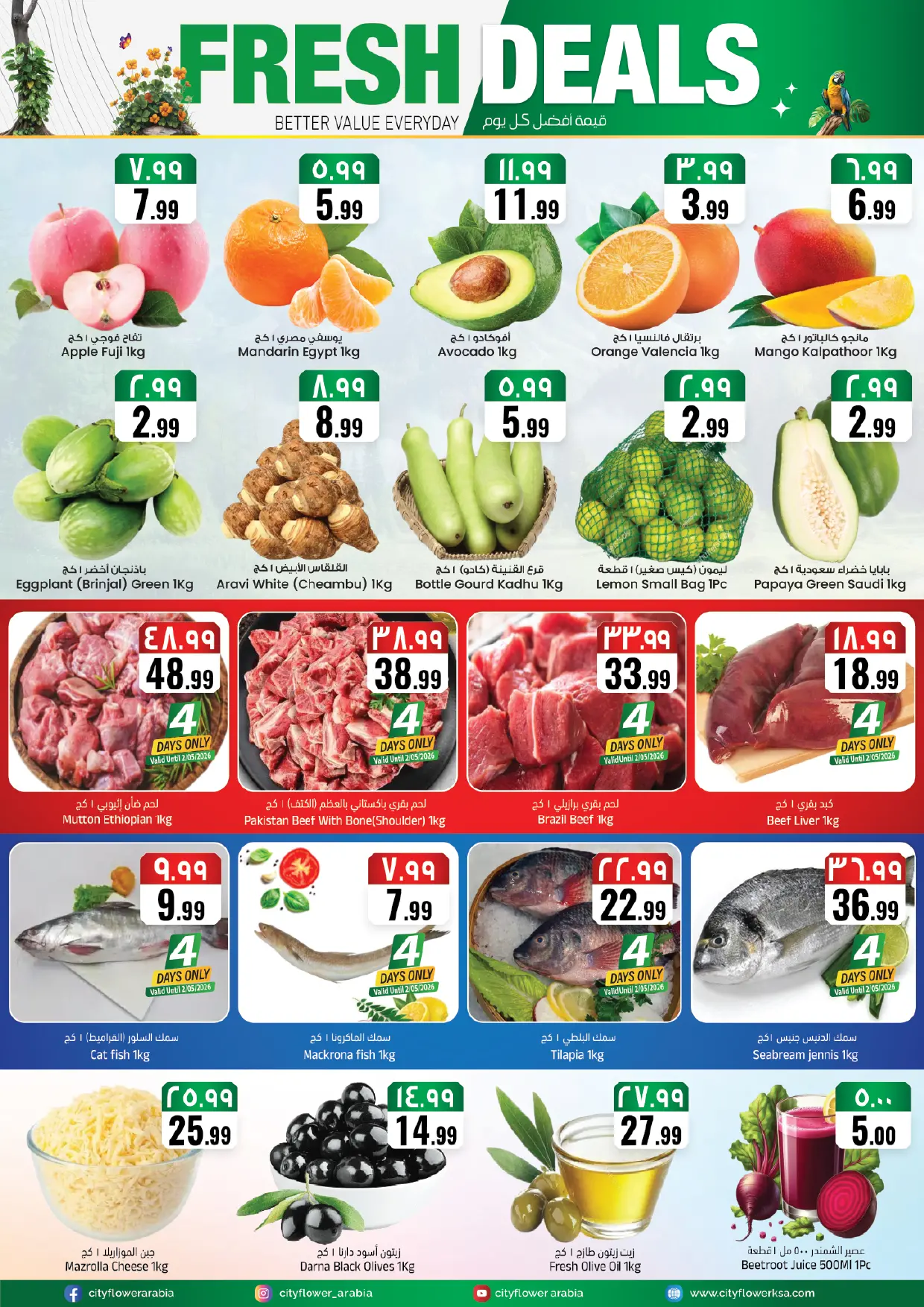 عروض سيتى فلاور بفرع سكاكا من ١٢ حتى ١٨ ذو القعدة ١٤٤٧ هـ (٢٩ أبريل إلى ٥ مايو ٢٠٢٦) أسبوع التوفير الكبير - سيتى فلاور - السعودية - 29 ابريل 2026 – 5 مايو 2026 - صفحة 2