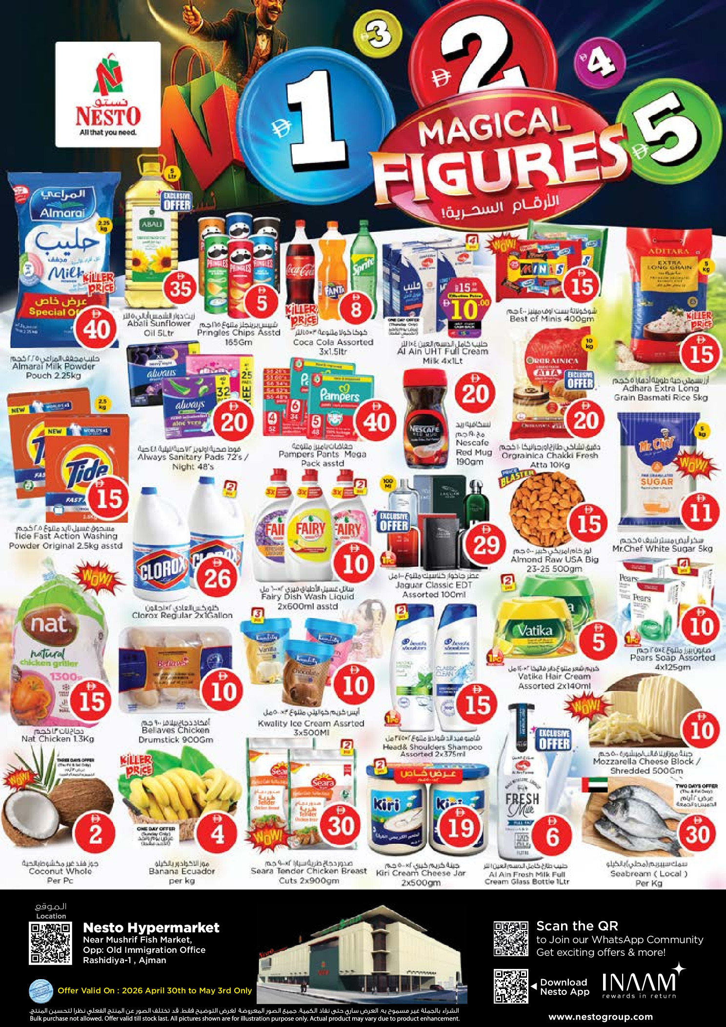 Offres Nesto Mushrif de 30 avril à 3 mai 2026 Offres Magic Numbers - Page 1