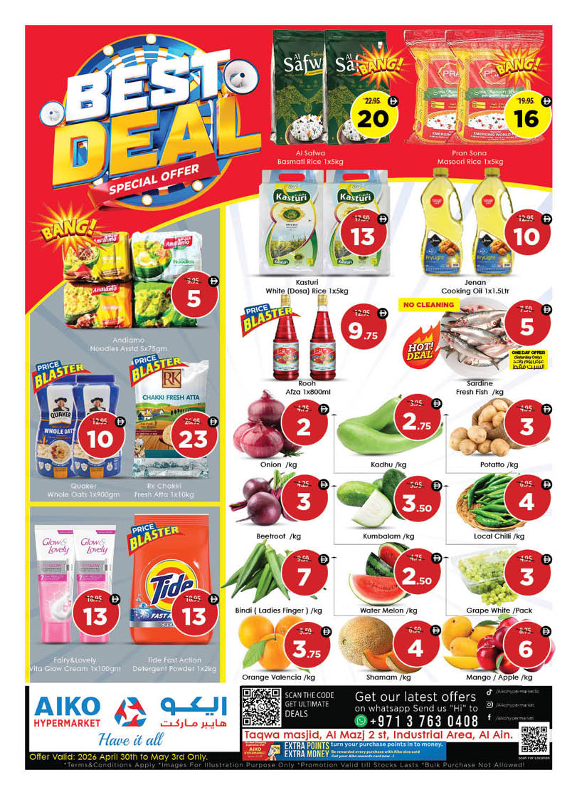 Ofertas de Hipermercado AIKO Emiratos Árabes Unidos de 30 abril a 3 mayo 2026 Súper ofertas - Página 1
